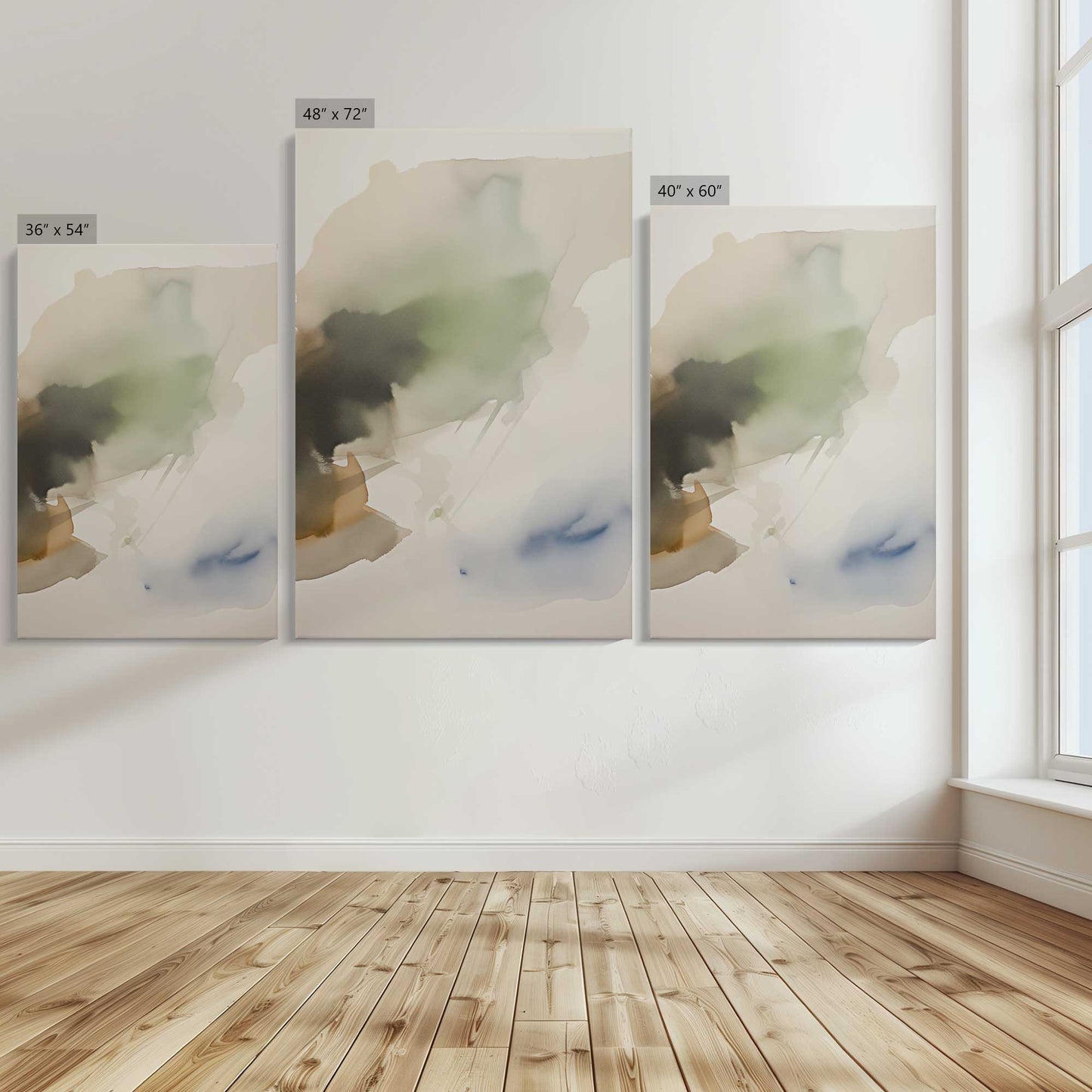 [Color:Stretched Canvas], Image showing the size comparisons