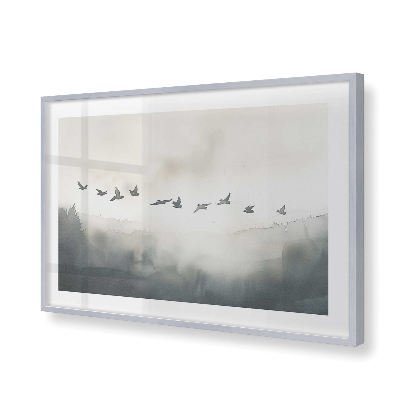 [Color:Polished Chrome], Picture of art in a Polished Chrome frame of the corner