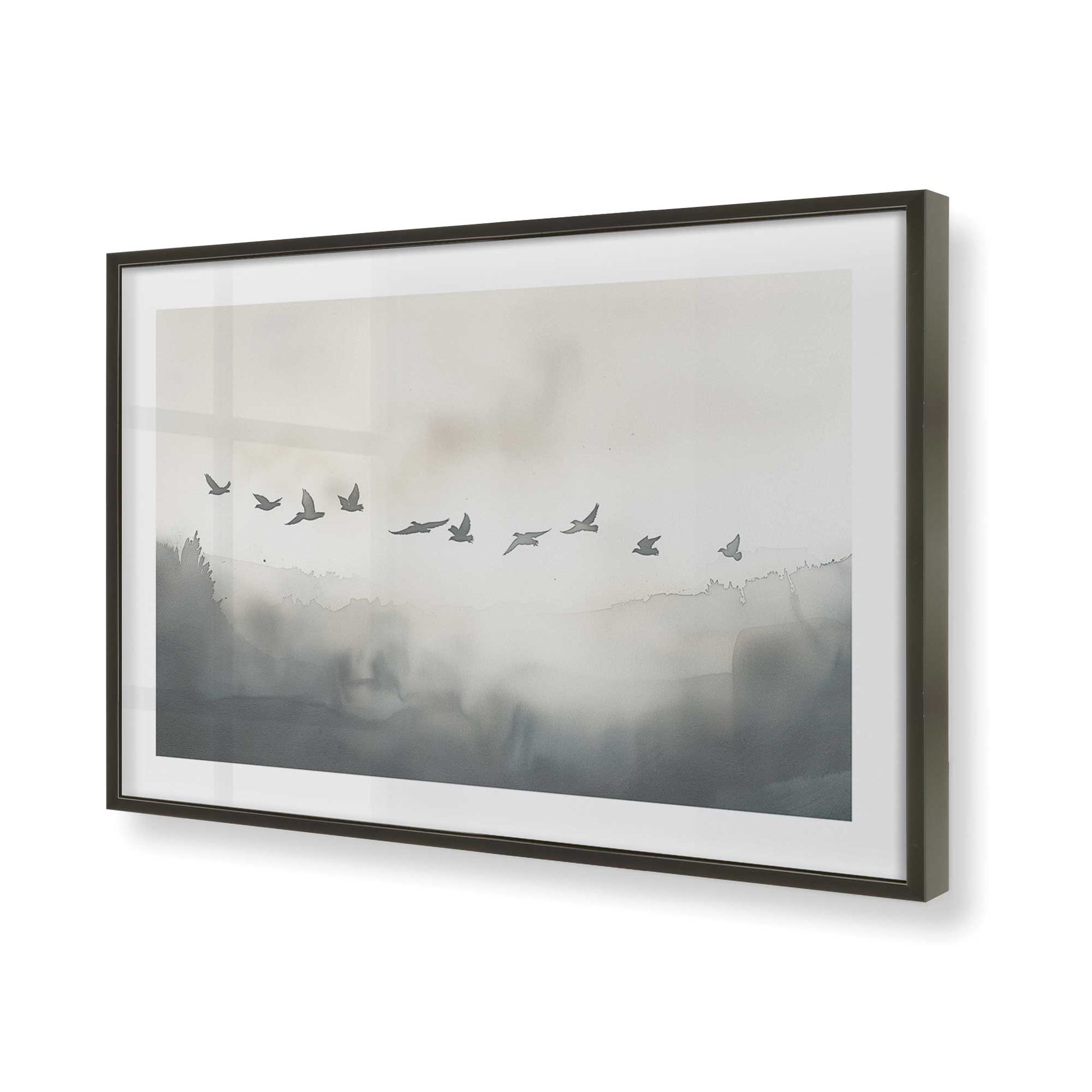 [Color:Satin Black], Picture of art in a Satin Black frame of the corner