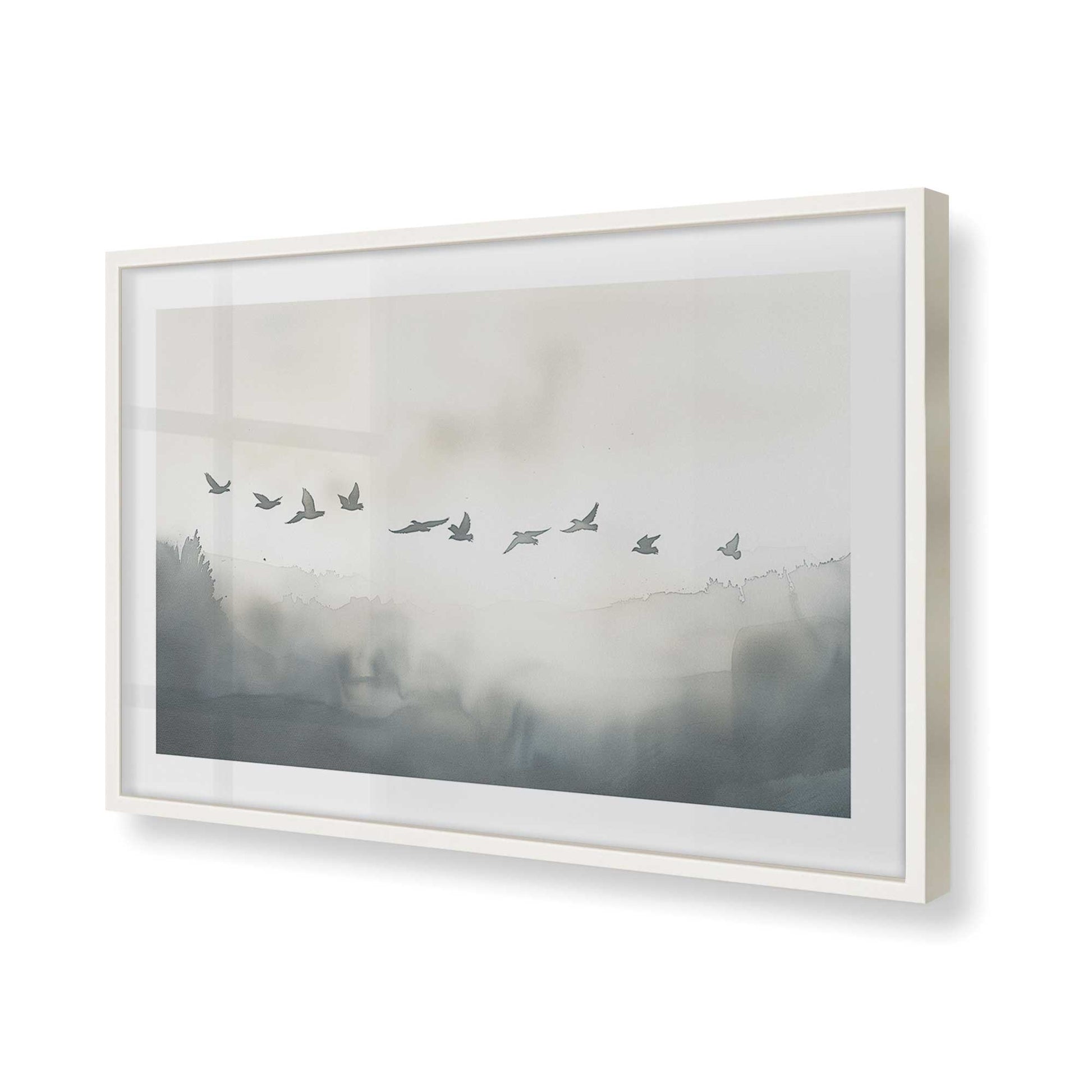 [Color:Opaque White], Picture of art in a Opaque White frame of the corner