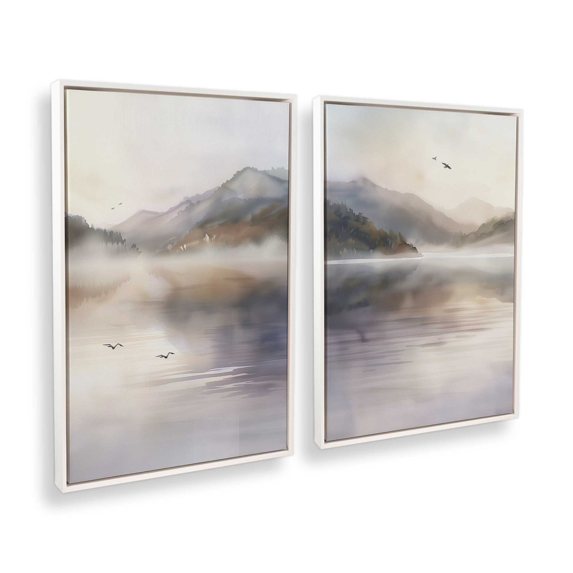 [Color:Opaque White], Picture of art in a White frame at an angle