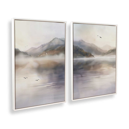 [Color:Opaque White], Picture of art in a White frame at an angle