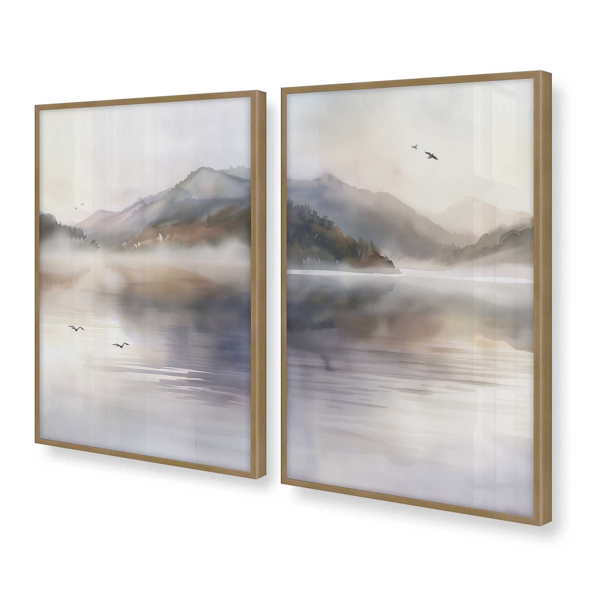 [Color:Brushed Gold], Picture of art in a Brushed Gold frame at an angle