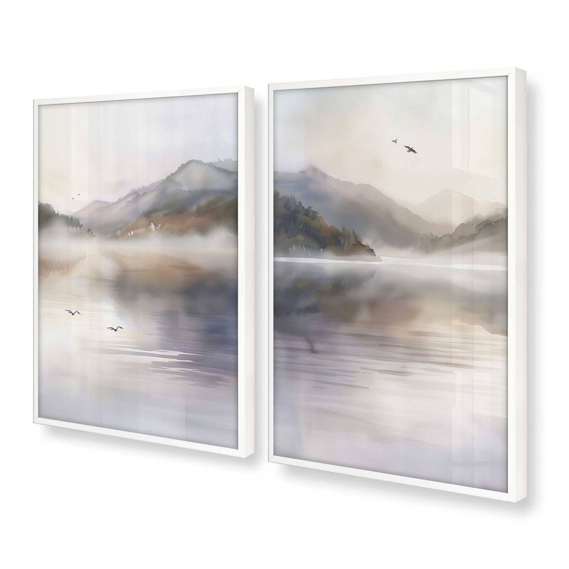 [Color:Opaque White], Picture of art in a Opaque White frame at an angle