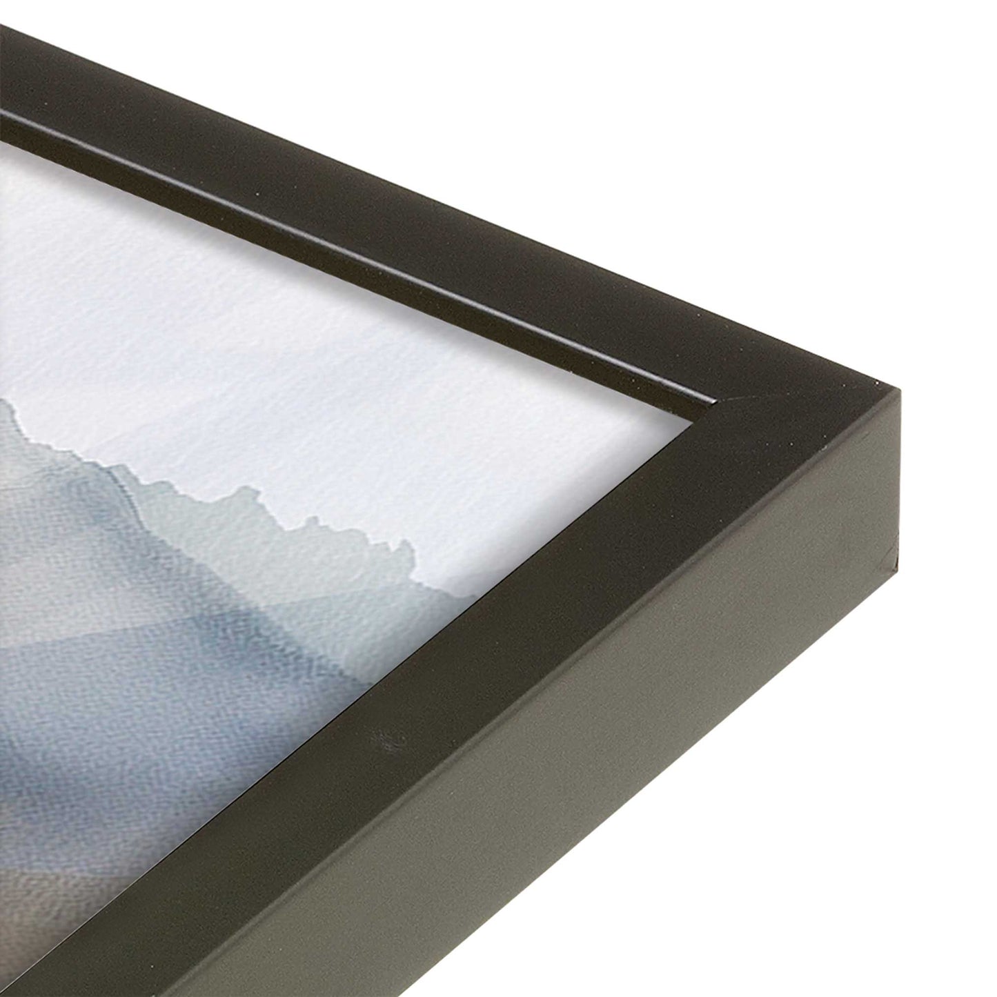 [Color:Satin Black], Picture of art in a Satin Black frame of the corner