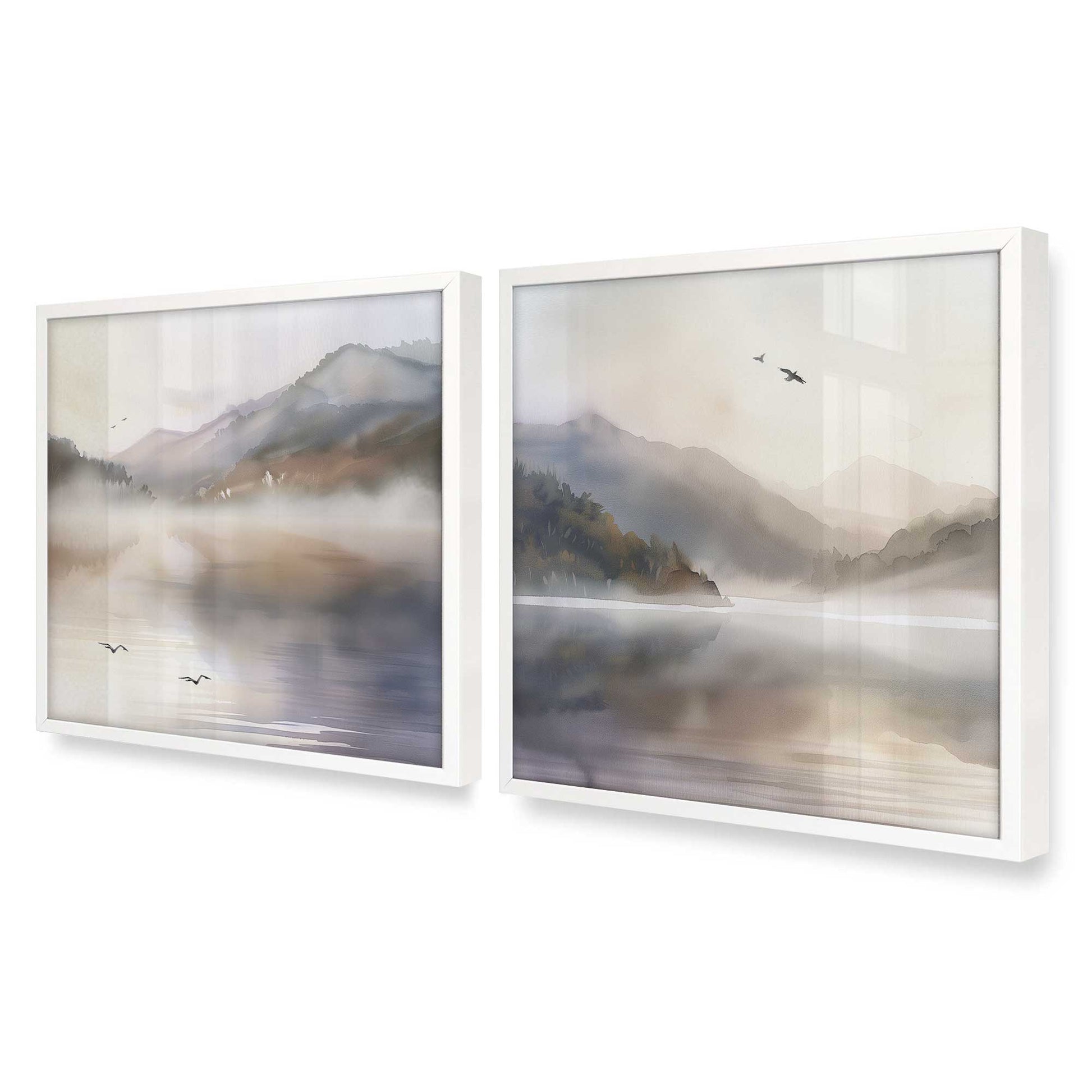 [Color:Opaque White], Picture of art in a Opaque White frame at an angle