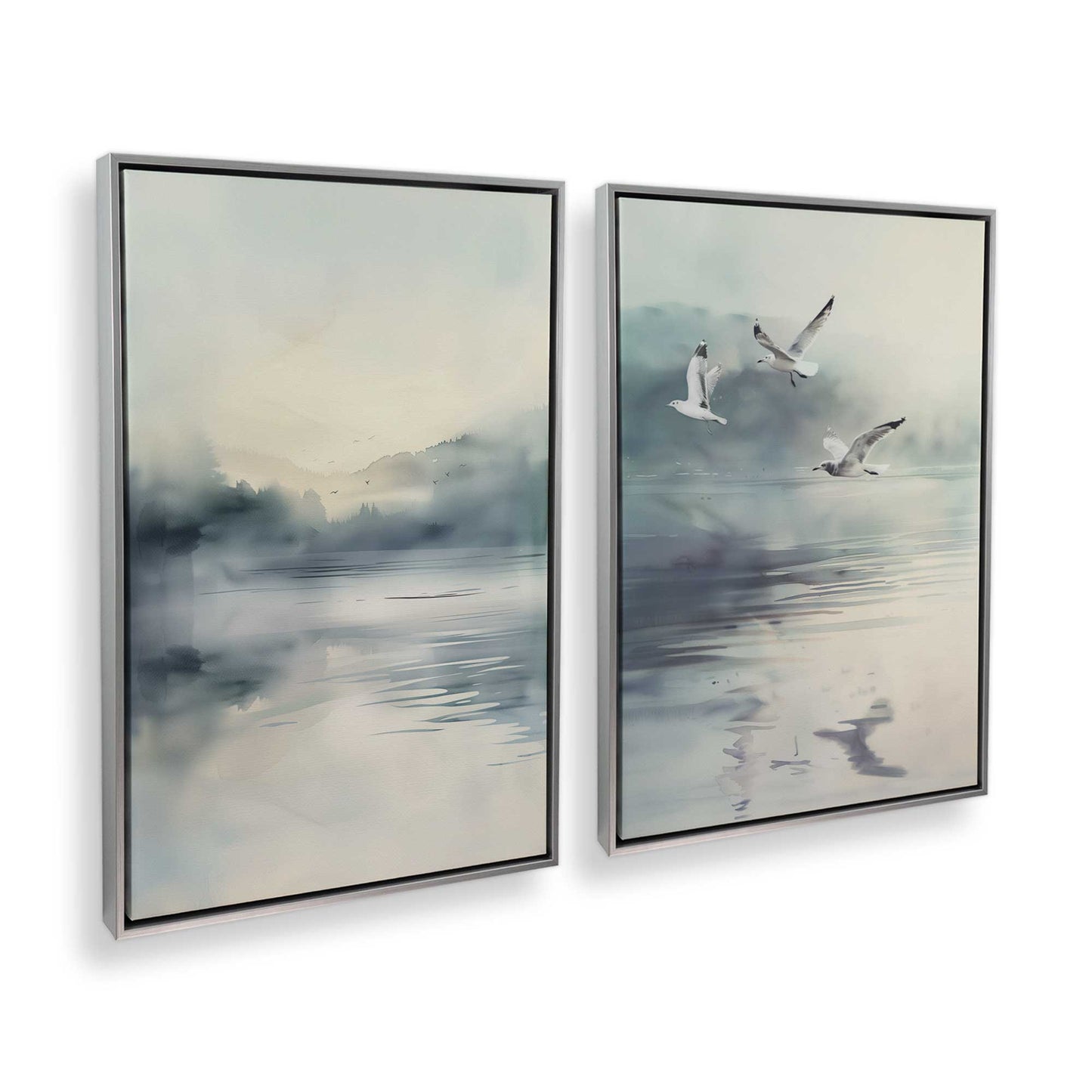 [Color:Opaque White], Picture of art in a White frame at an angle