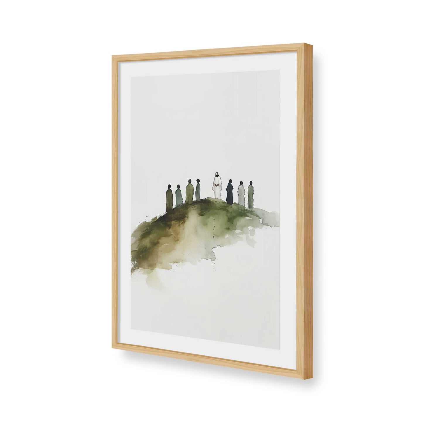 [Color:American Maple], Picture of art in a American Maple frame of the corner