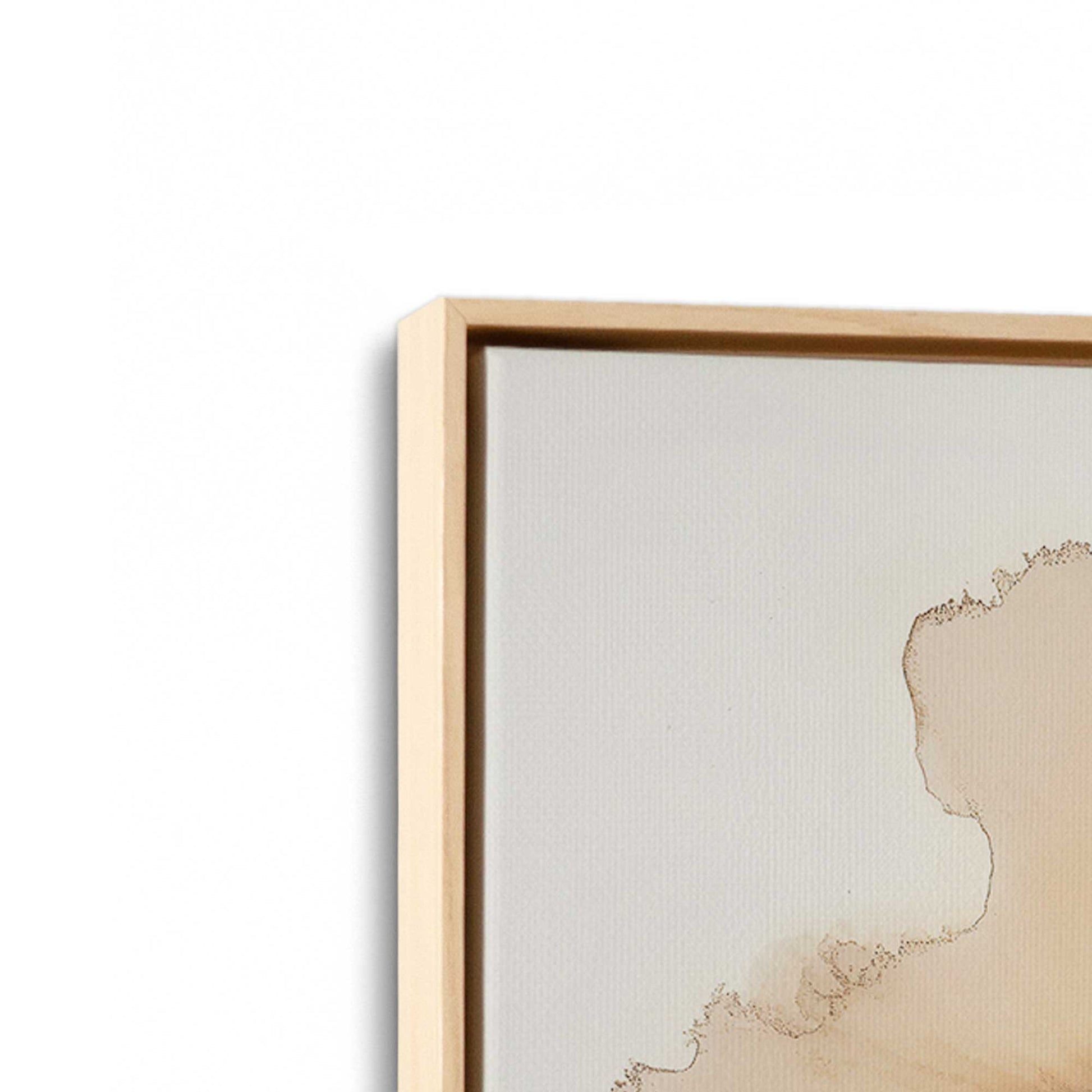 [Color:American Maple], Picture of art in a American Maple frame at an angle