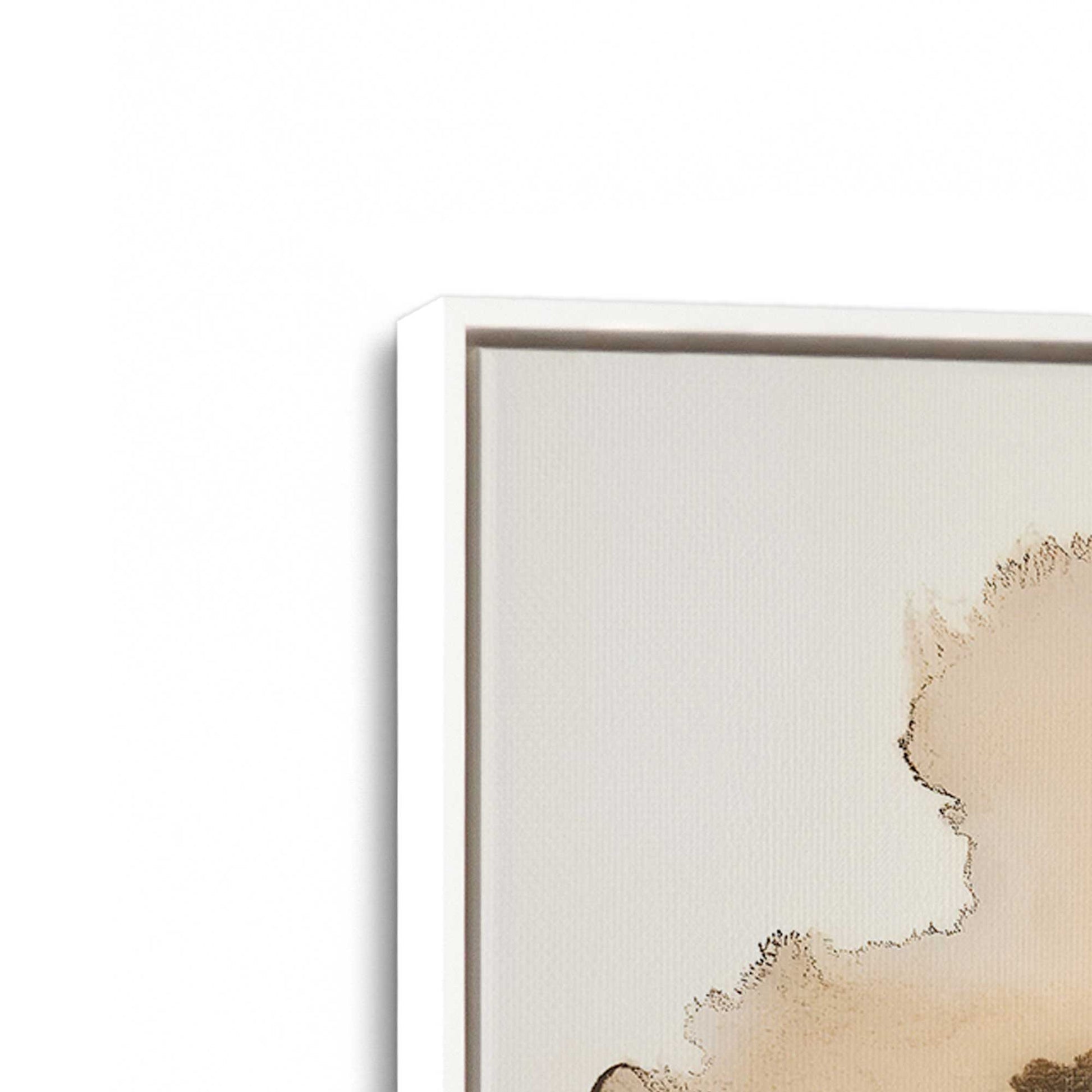 [Color:Opaque White], Picture of art in a White frame at an angle