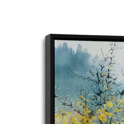 [Color:Satin Black], Picture of art in a Satin Black frame at an angle