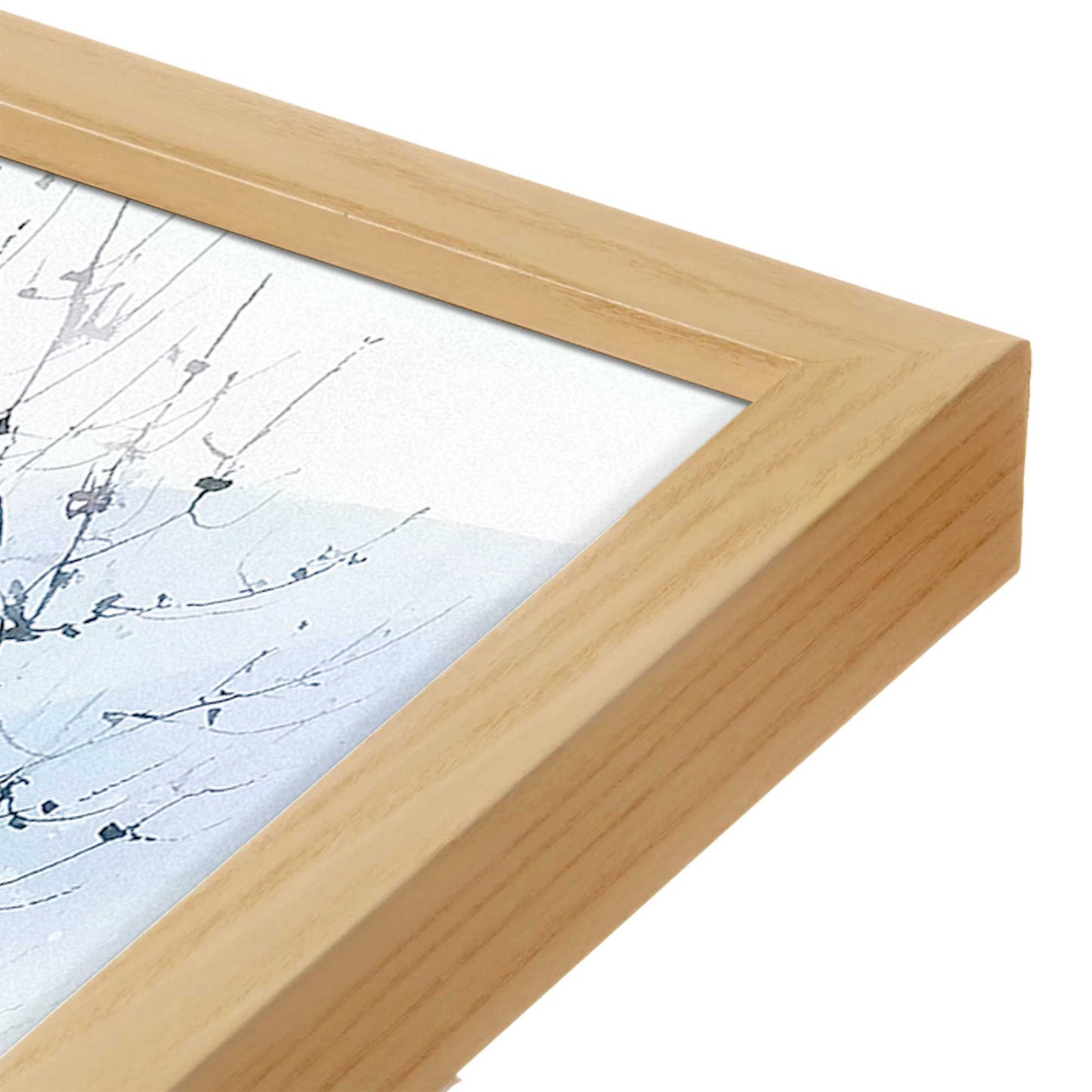 [Color:American Maple], Picture of art in a American Maple frame at an angle