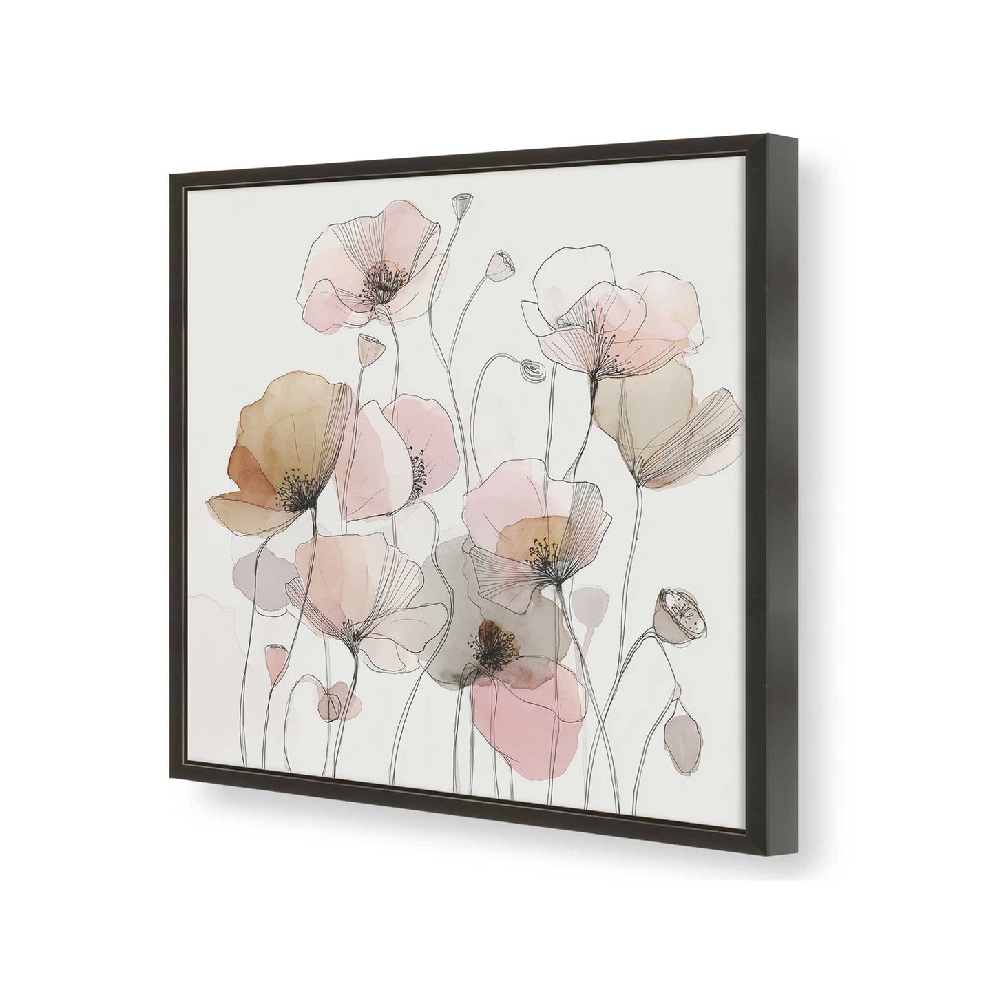 [Color:Satin Black], Picture of art in a Satin Black frame of the corner