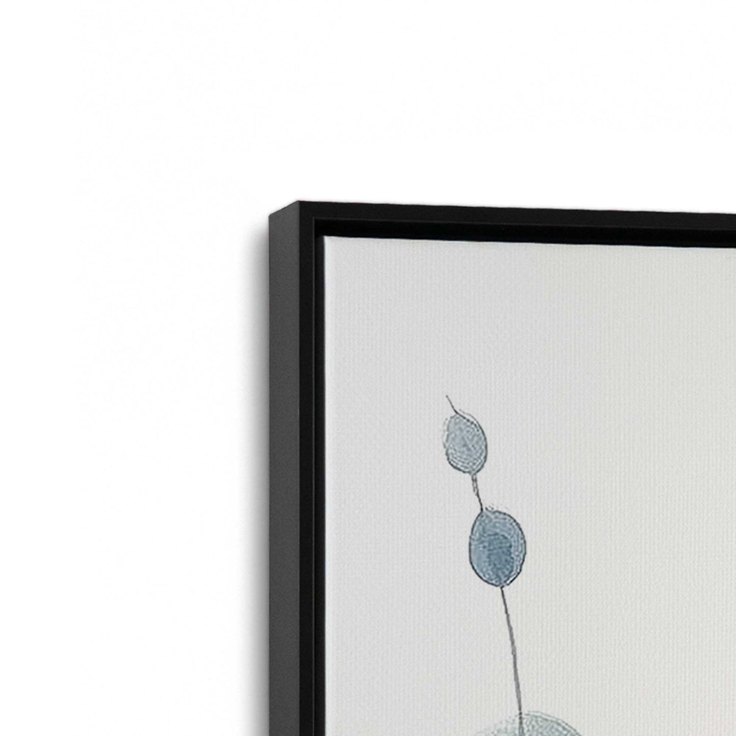 [Color:Satin Black], Picture of art in a Satin Black frame at an angle