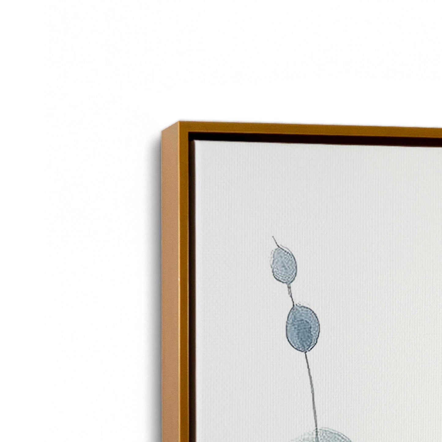[Color:Polished Gold], Picture of art in a Polished Gold frame at an angle
