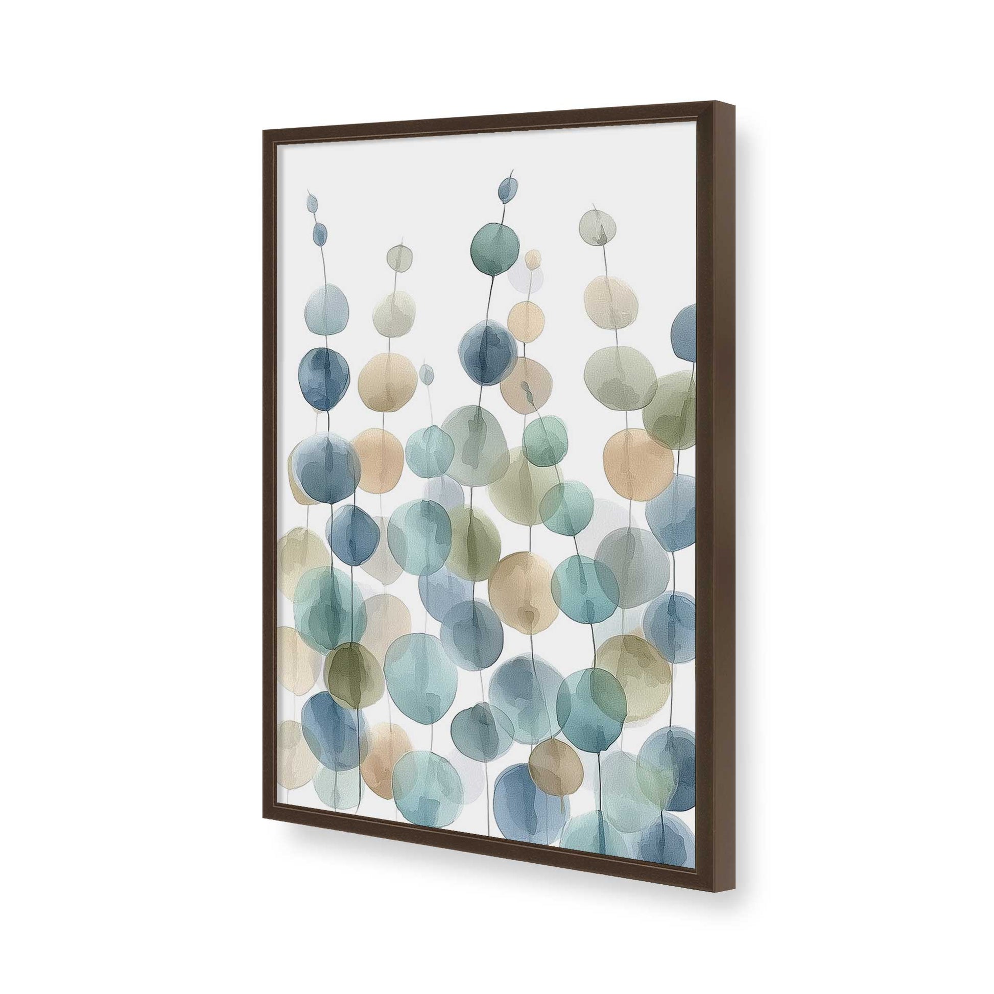 [Color:Brown], Picture of art in a Brown frame of the corner