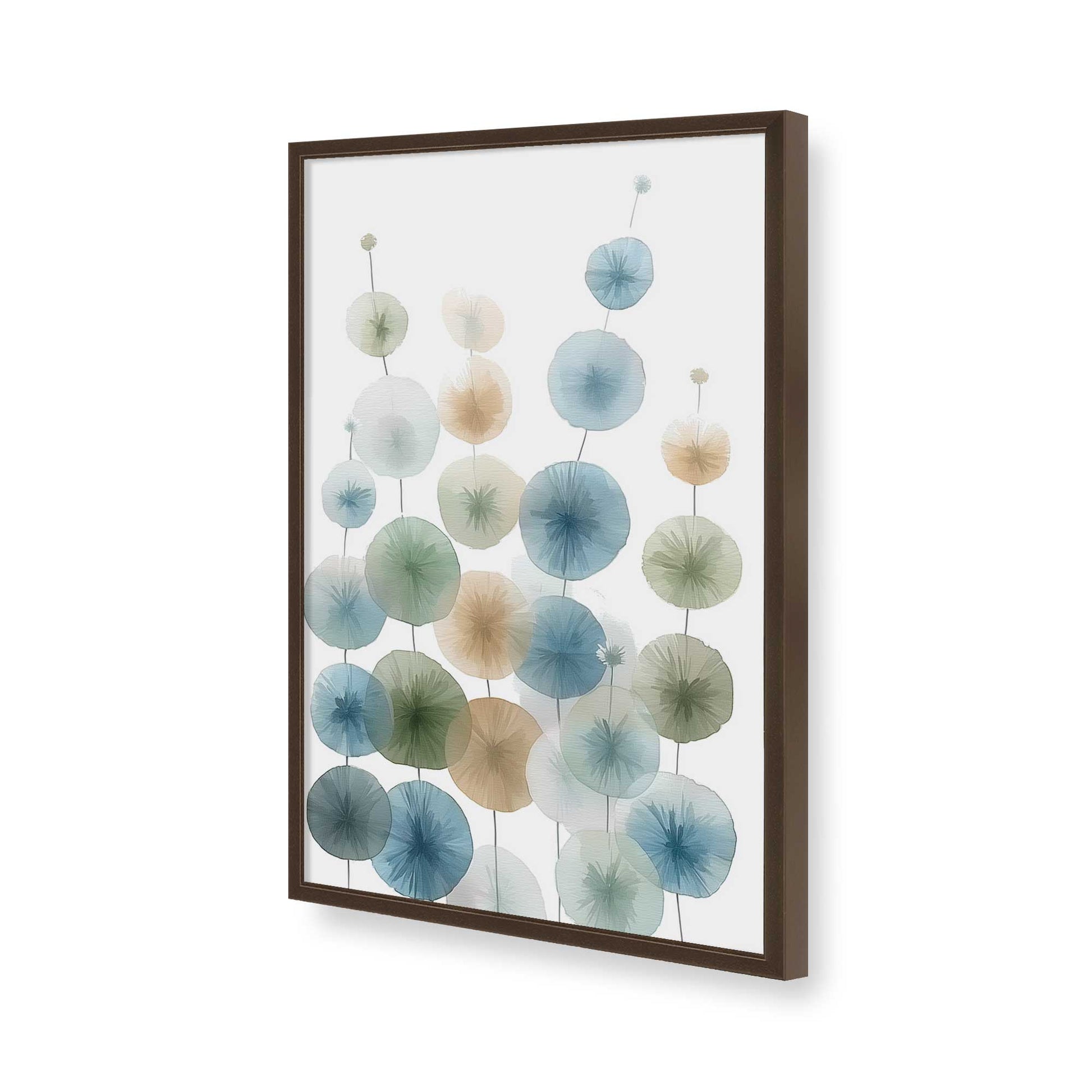 [Color:Brown], Picture of art in a Brown frame of the corner
