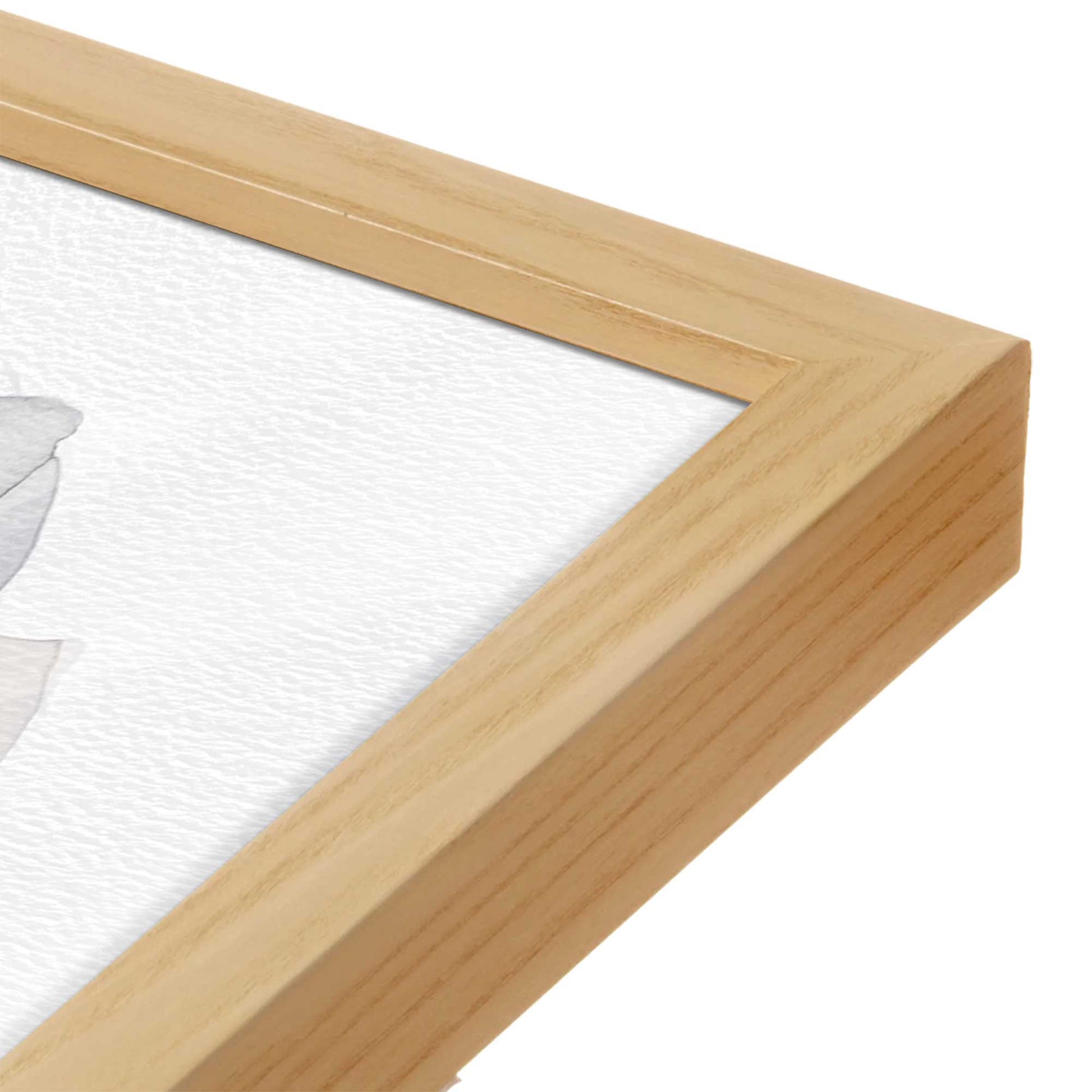 [Color:American Maple], Picture of art in a American Maple frame at an angle