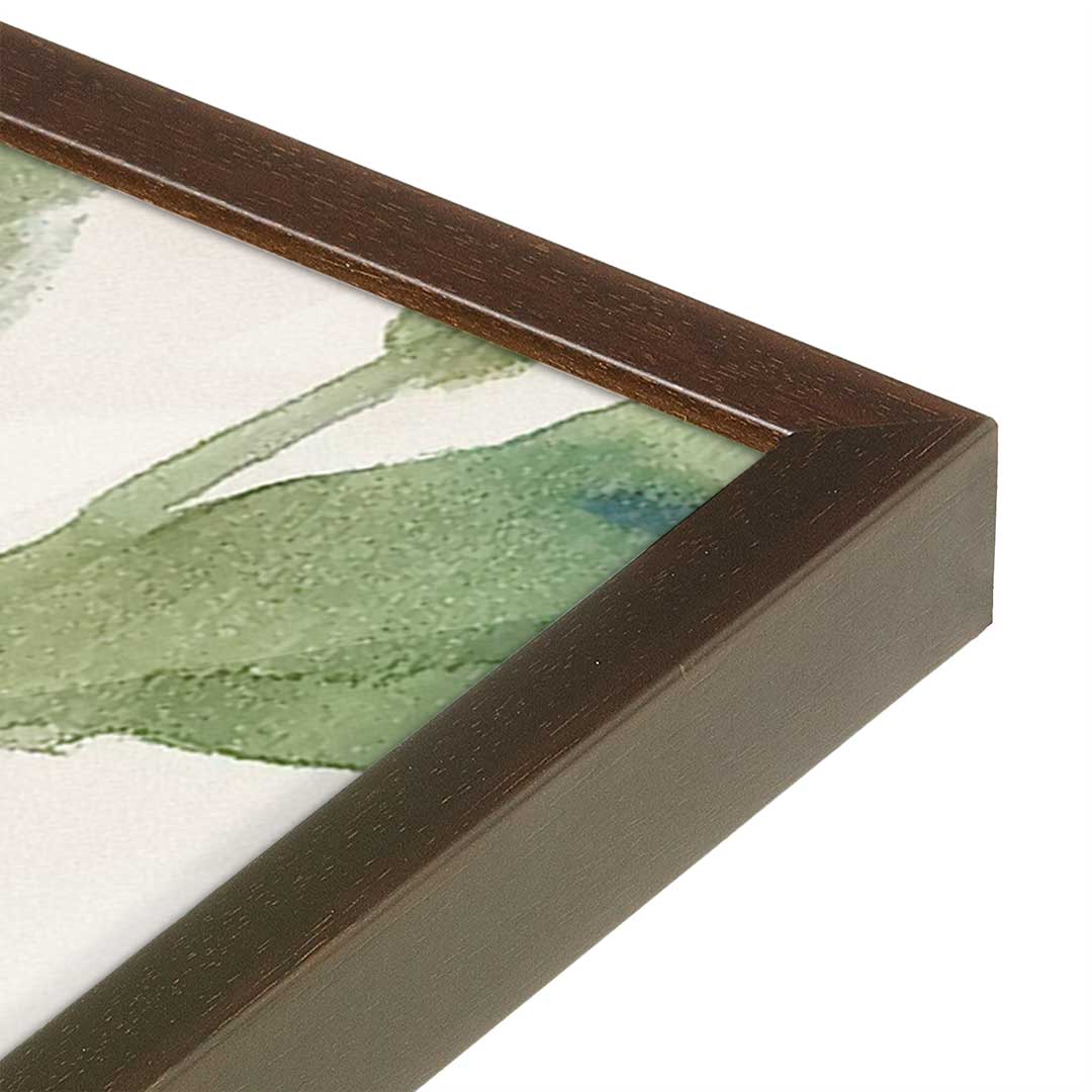 [Color:Brown], Picture of art in a Brown frame at an angle