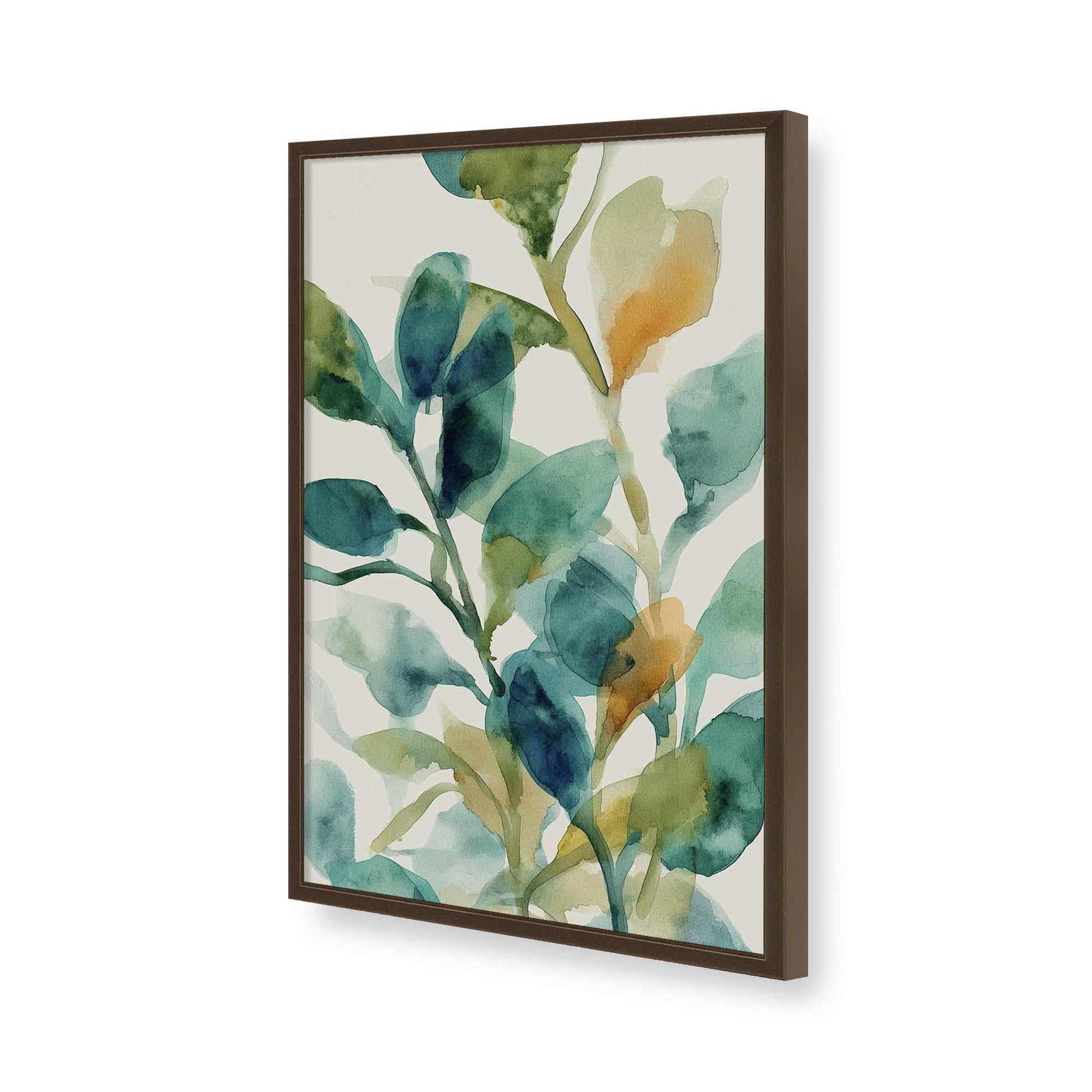 [Color:Brown], Picture of art in a Brown frame of the corner