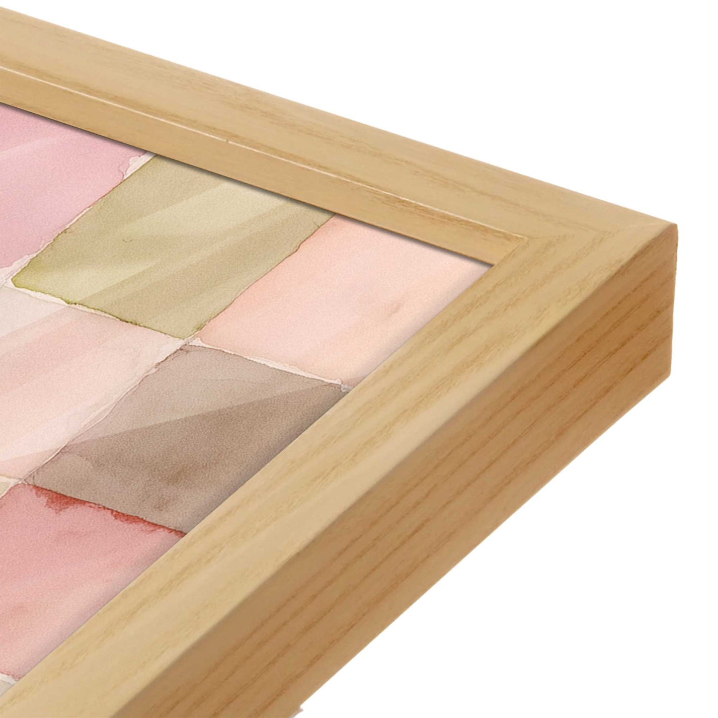 [Color:American Maple], Picture of art in a American Maple frame at an angle