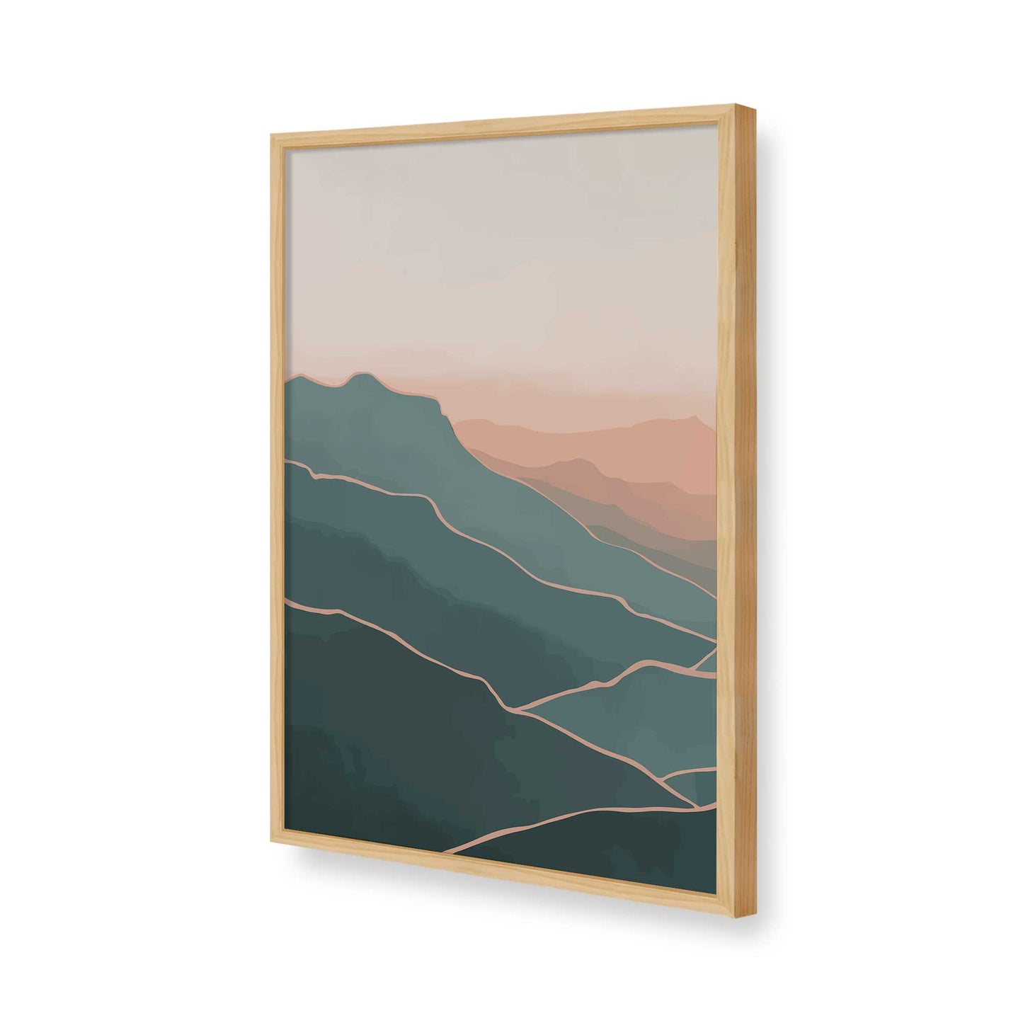 [Color:American Maple], Picture of art in a American Maple frame of the corner