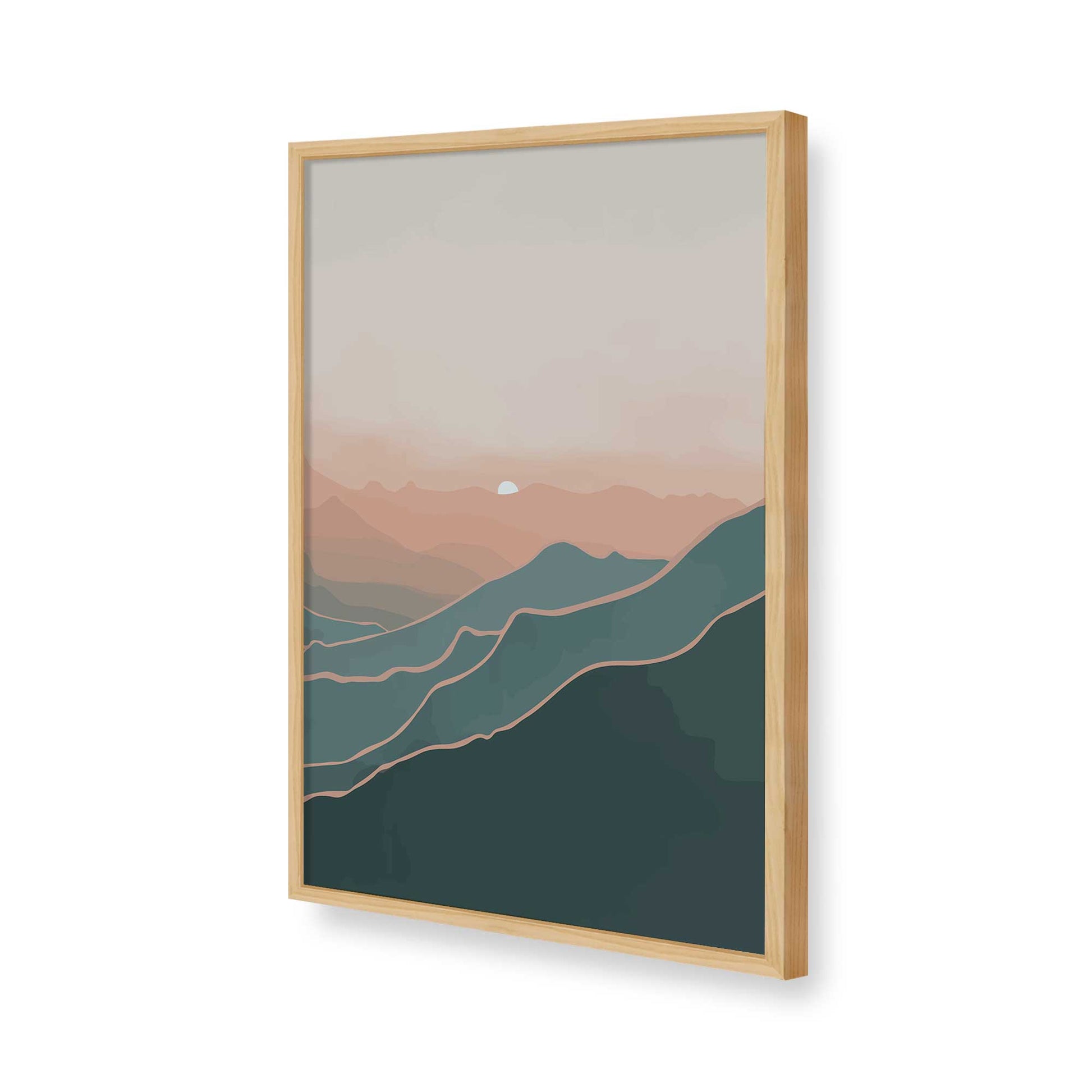 [Color:American Maple], Picture of art in a American Maple frame of the corner