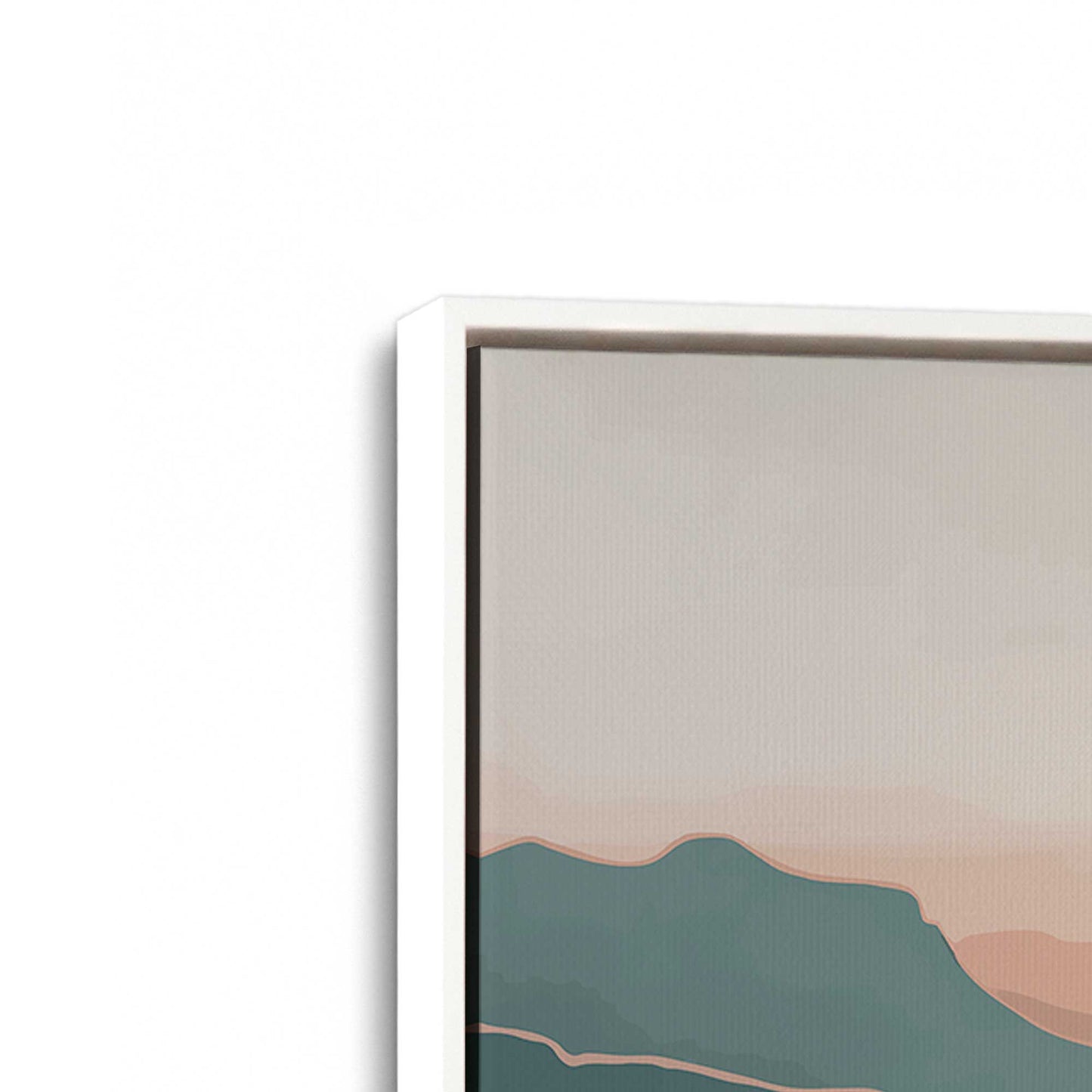 [Color:Opaque White], Picture of art in a White frame at an angle