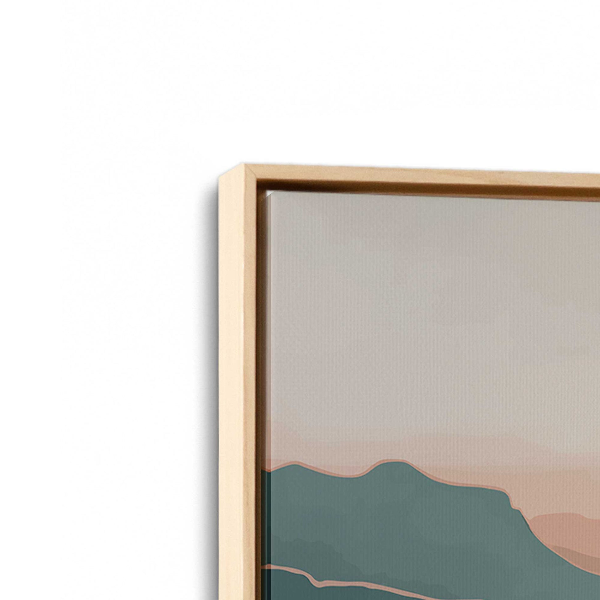[Color:American Maple], Picture of art in a American Maple frame at an angle