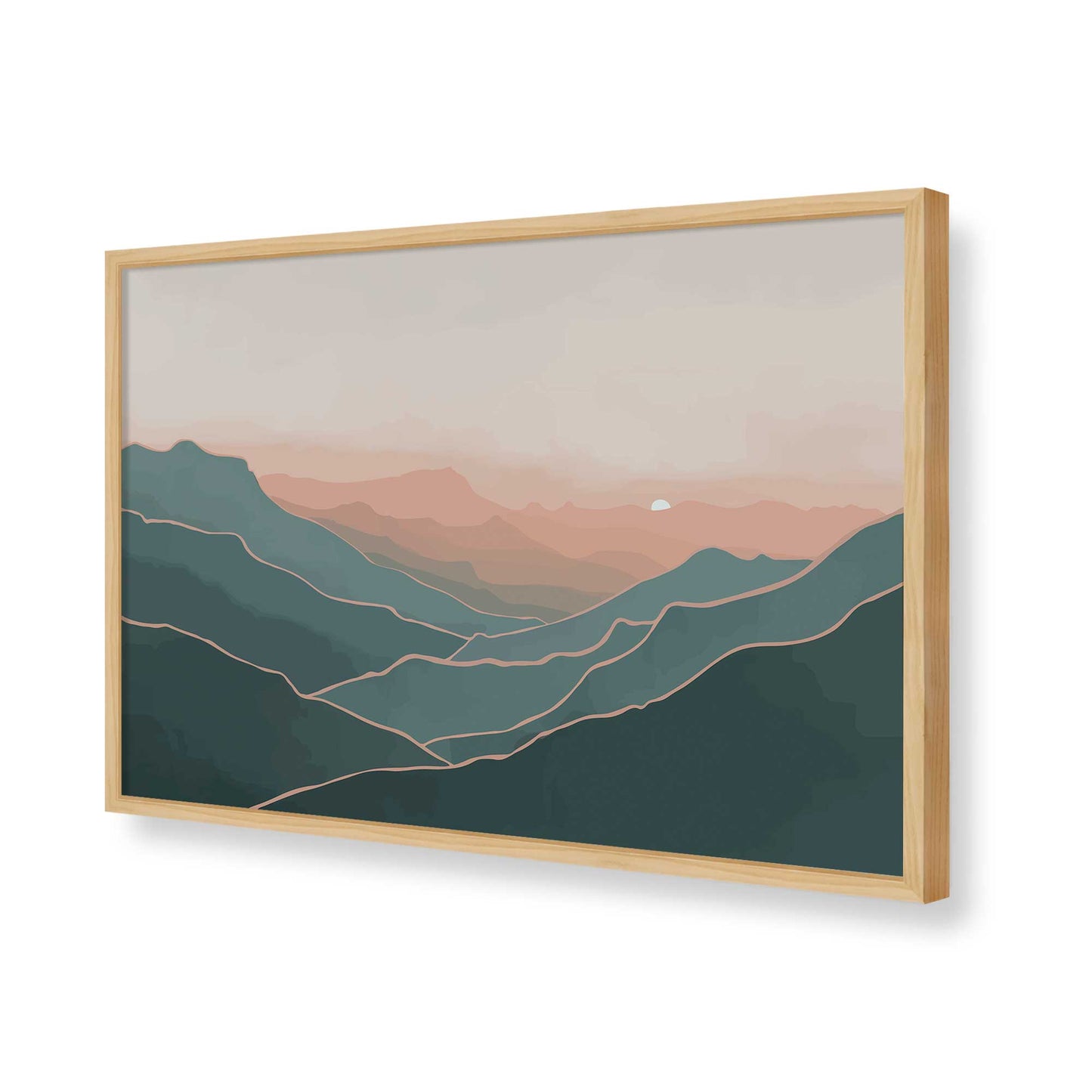 [Color:American Maple], Picture of art in a American Maple frame of the corner