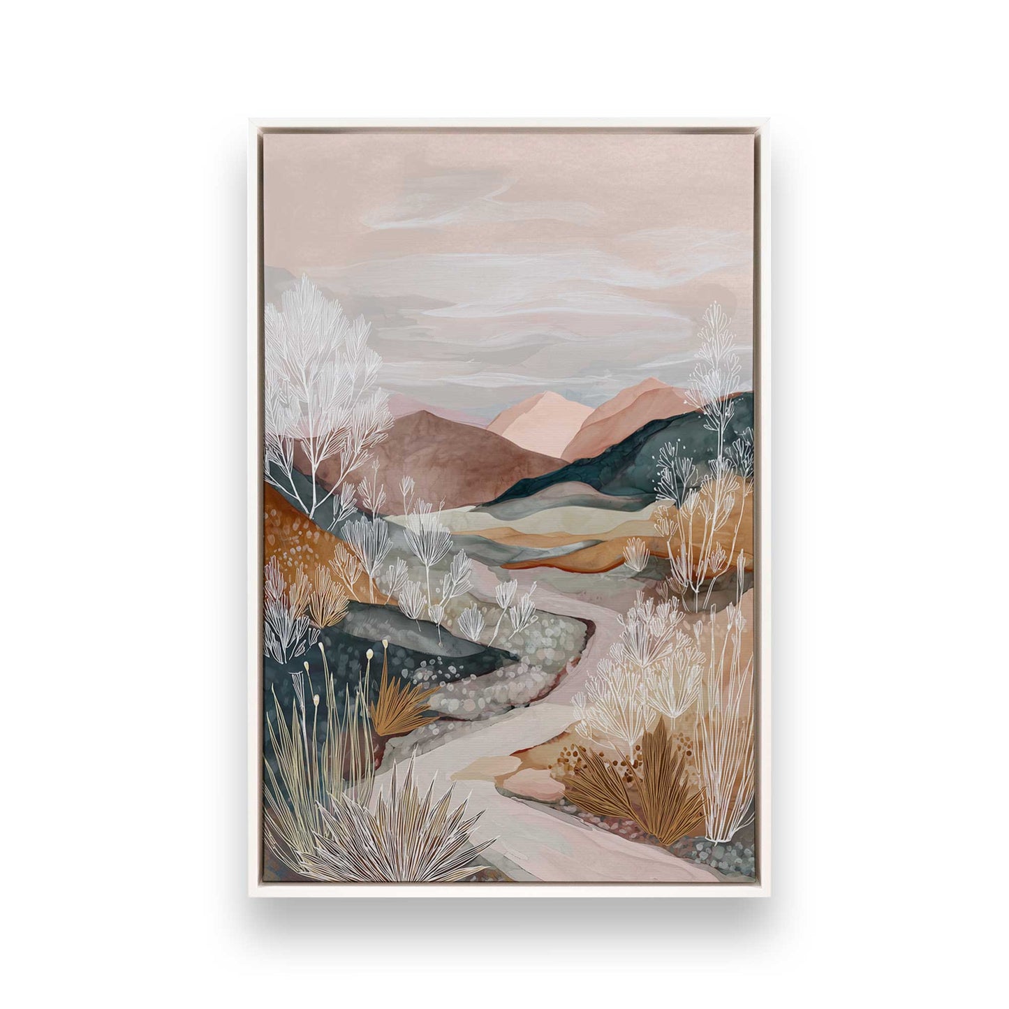 [Color:Opaque White], Picture of art in a White frame