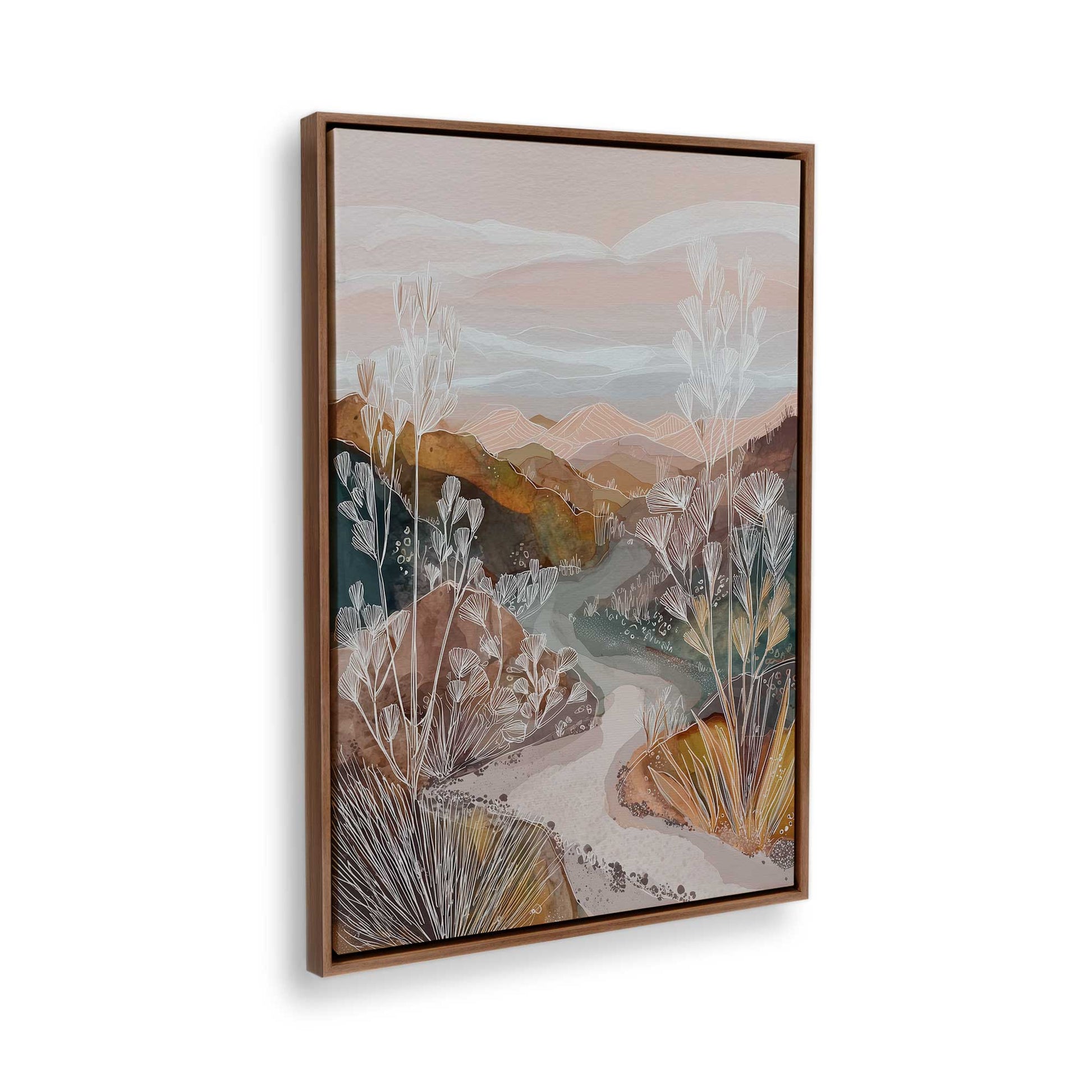 [Color:Walnut], Picture of the corner of the art