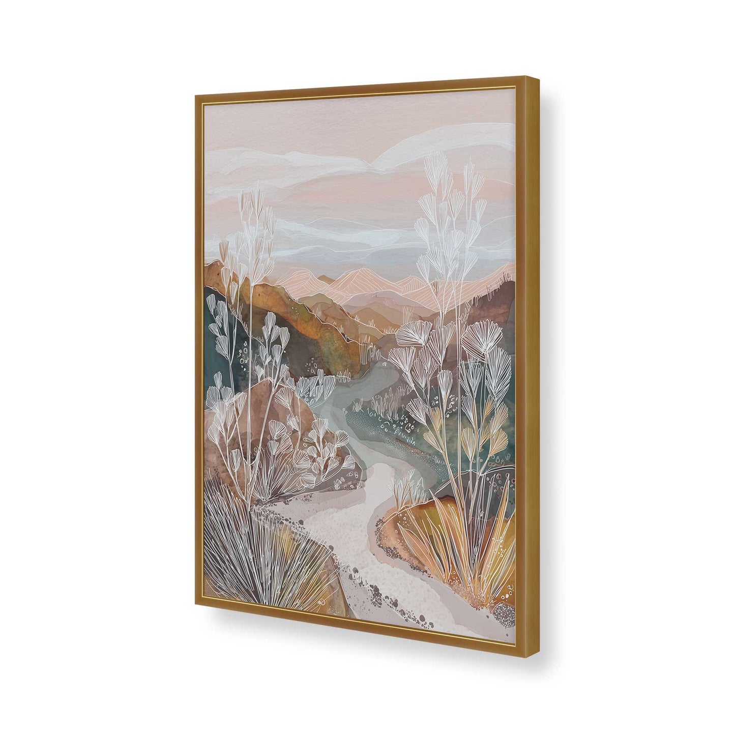 [Color:Polished Gold], Picture of art in a Polished Gold frame of the corner