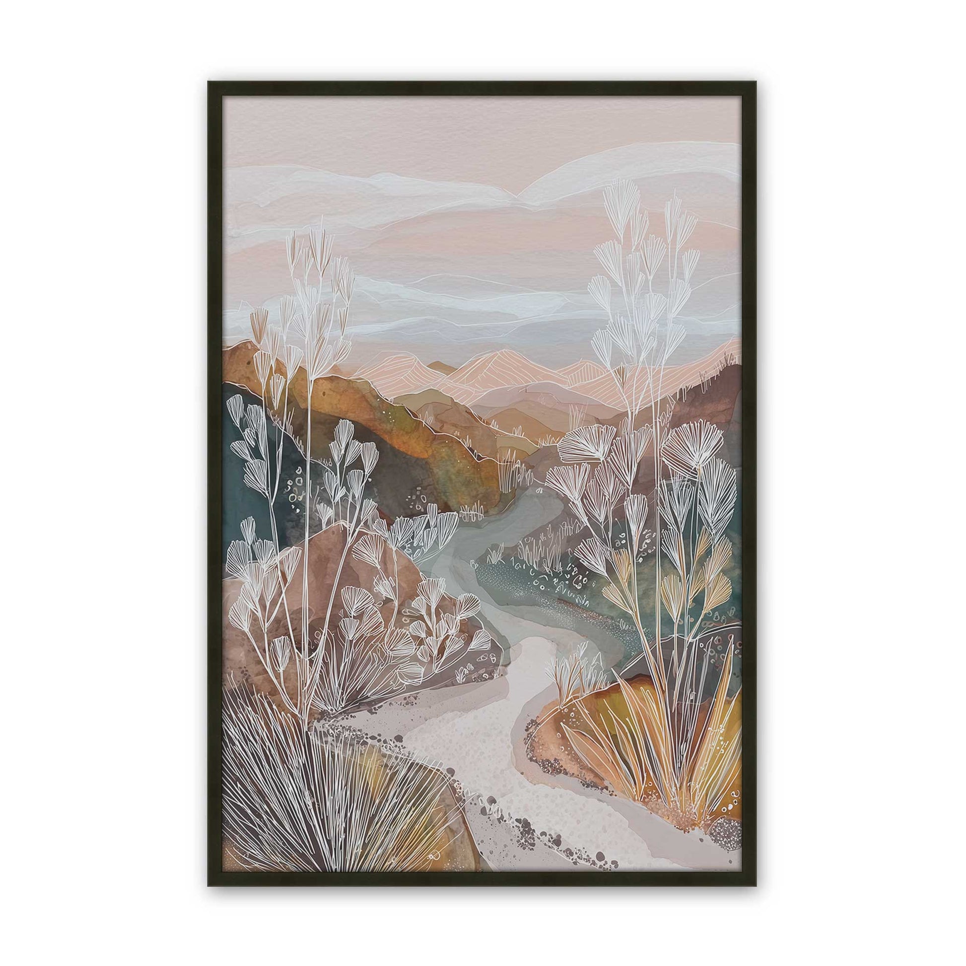 [Color:Satin Black], Picture of art in a Satin Black frame