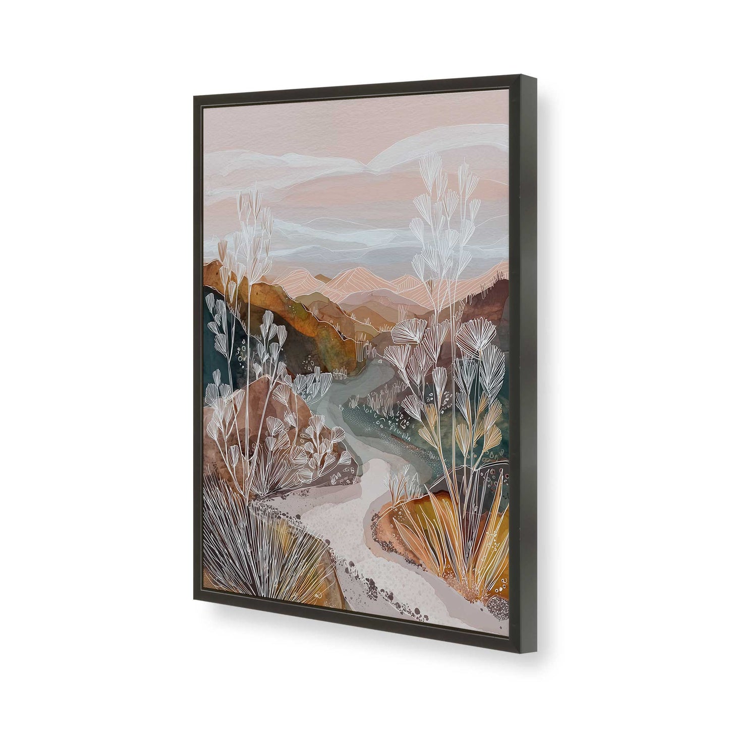 [Color:Satin Black], Picture of art in a Satin Black frame of the corner