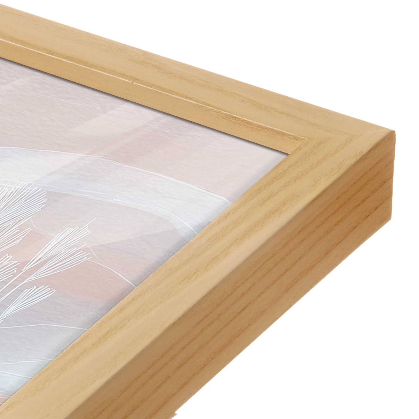[Color:American Maple], Picture of art in a American Maple frame at an angle