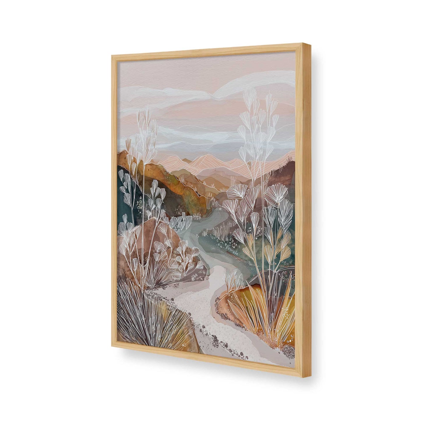 [Color:American Maple], Picture of art in a American Maple frame of the corner