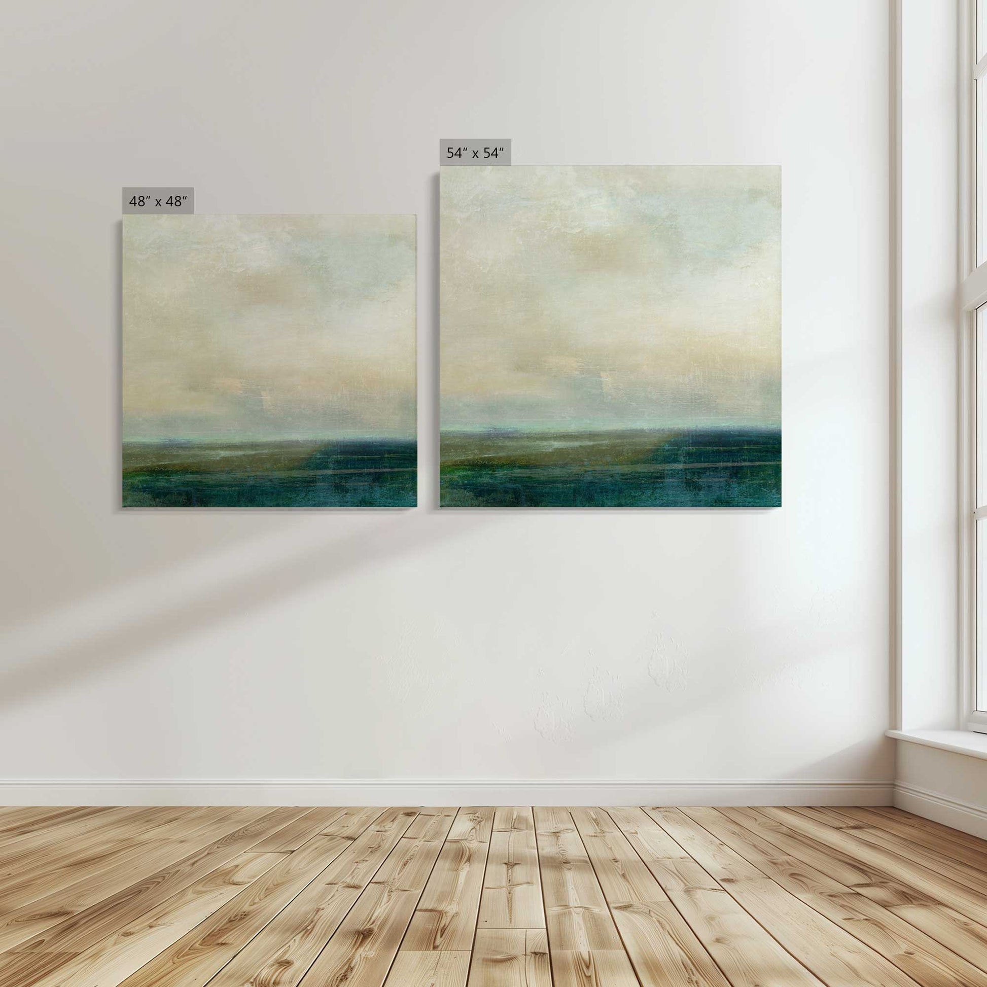 [Color:Stretched Canvas], Image showing the size comparisons