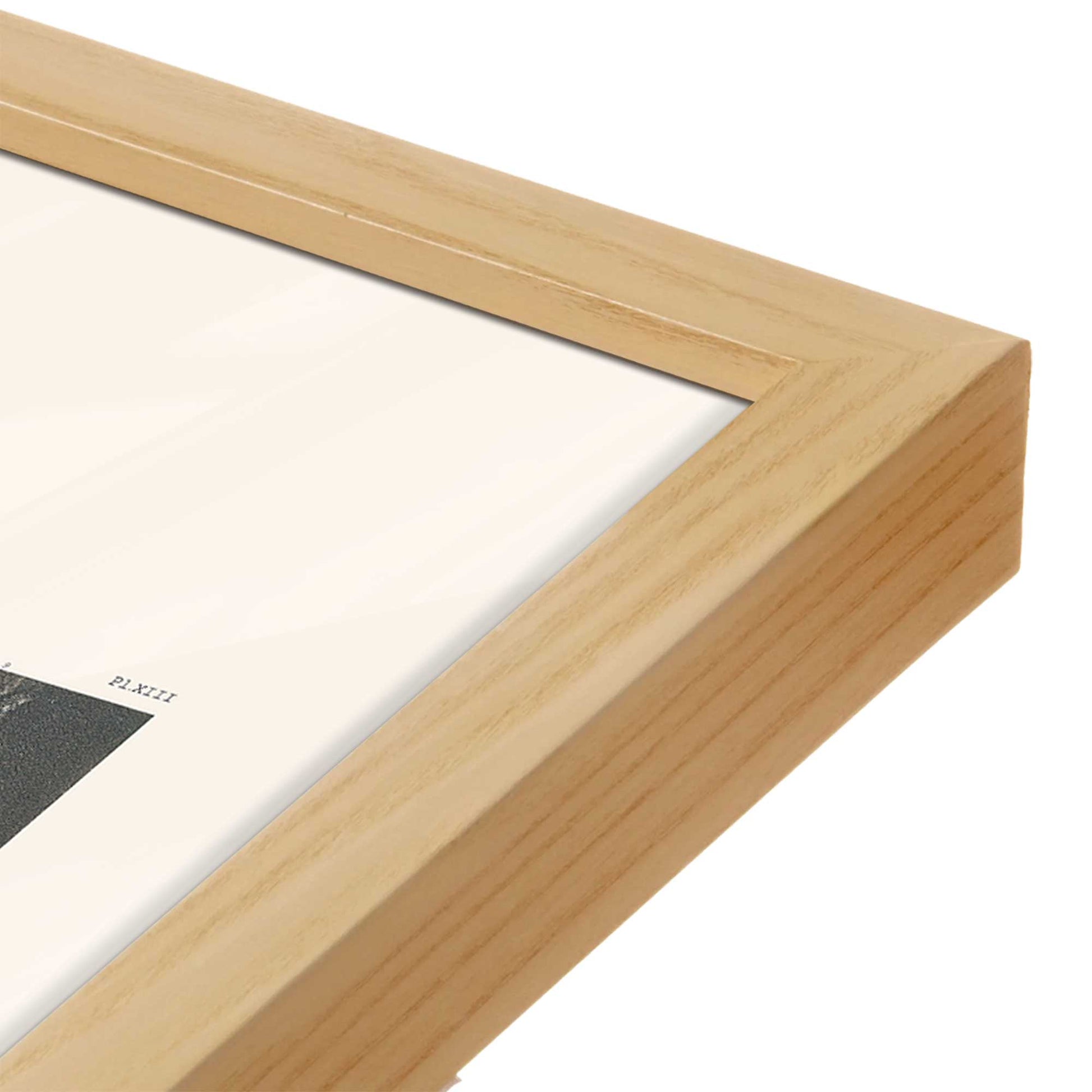[Color:American Maple], Picture of art in a American Maple frame at an angle