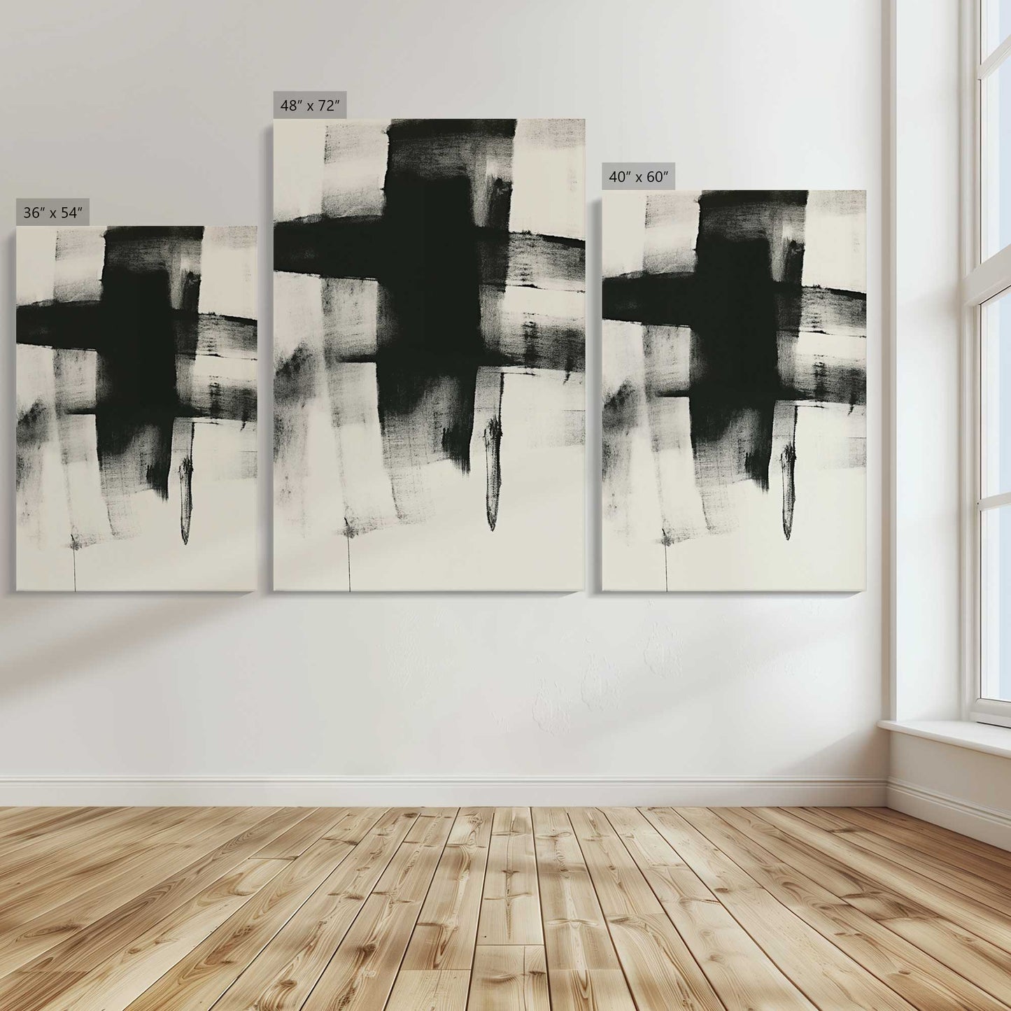 [Color:Stretched Canvas], Image showing the size comparisons