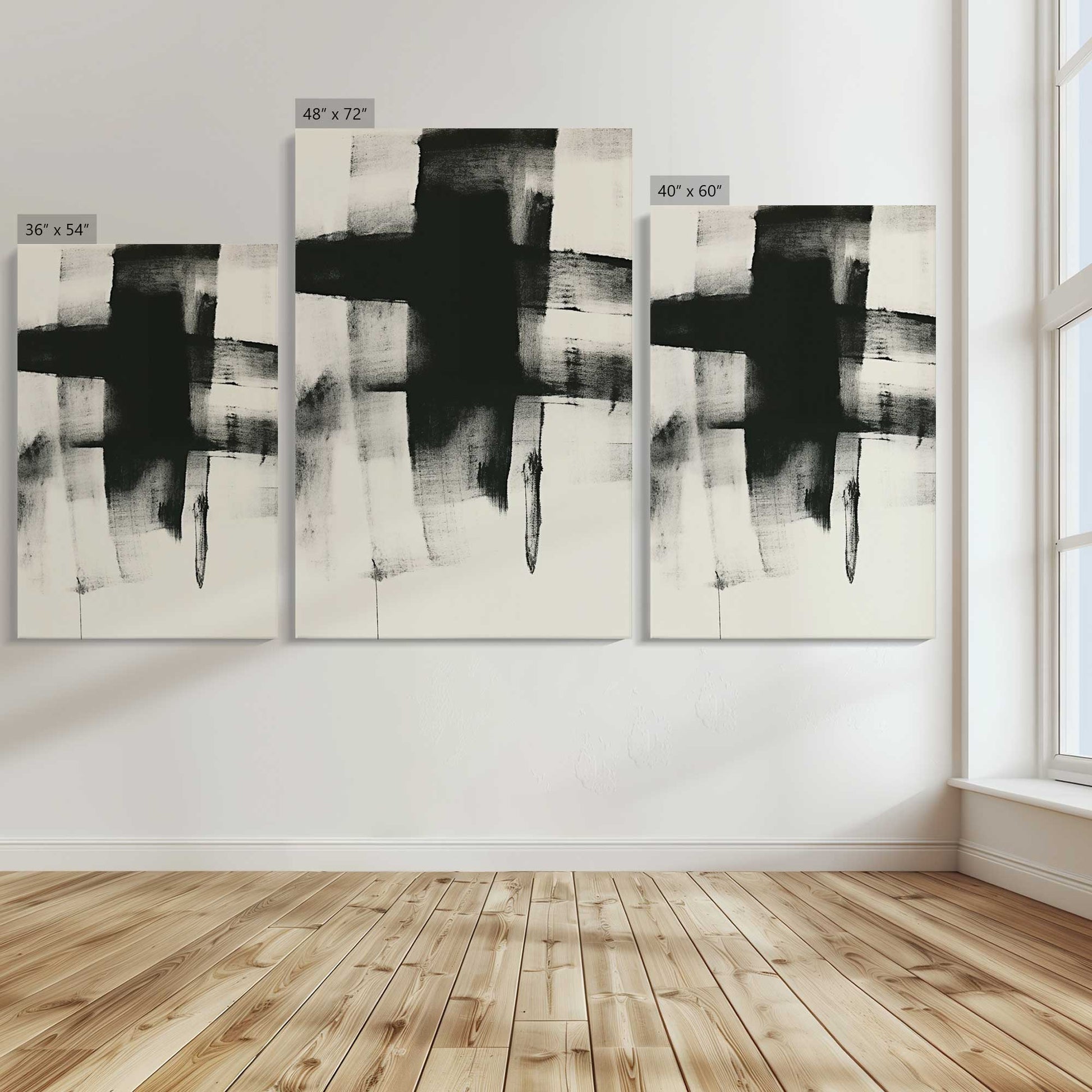 [Color:Stretched Canvas], Image showing the size comparisons