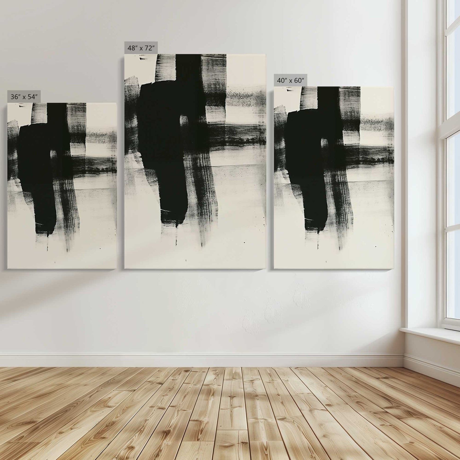 [Color:Stretched Canvas], Image showing the size comparisons