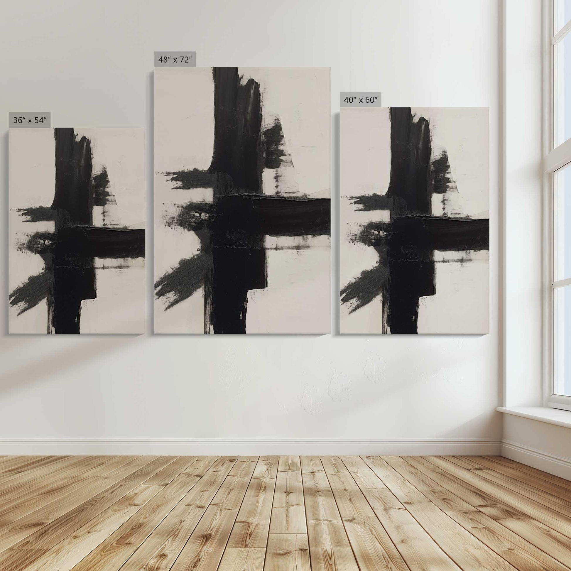 [Color:Stretched Canvas], Image showing the size comparisons