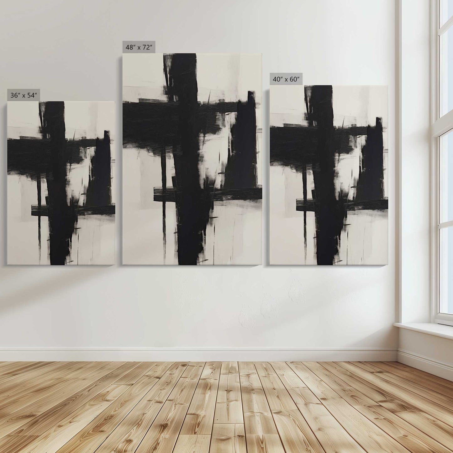 [Color:Stretched Canvas], Image showing the size comparisons