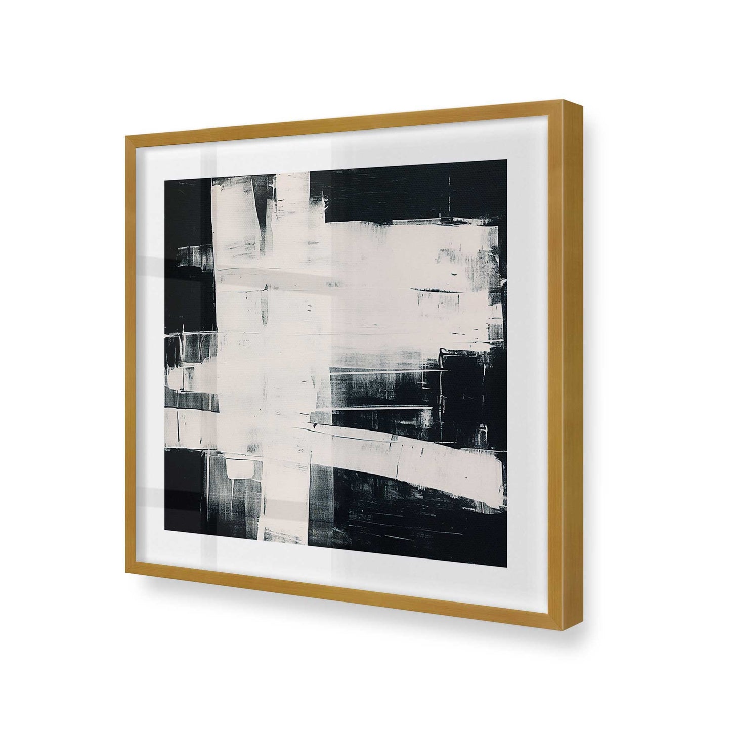 [Color:Polished Gold], Picture of art in a Polished Gold frame at an angle