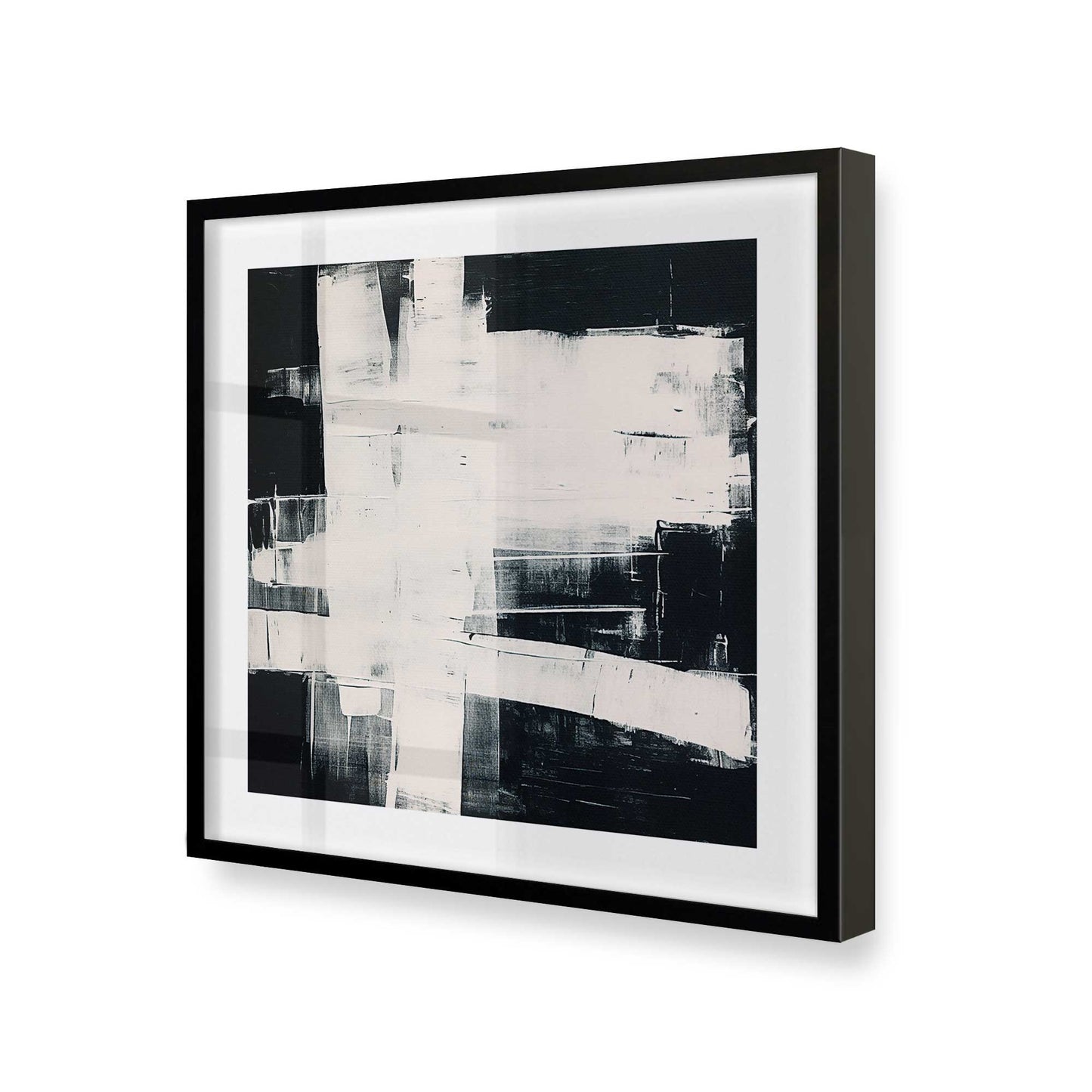 [Color:Satin Black], Picture of art in a Satin Black frame at an angle