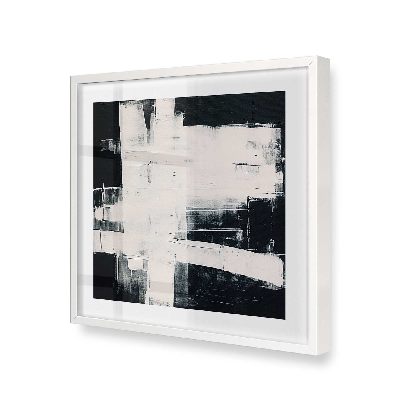 [Color:Opaque White], Picture of art in a Opaque White frame at an angle