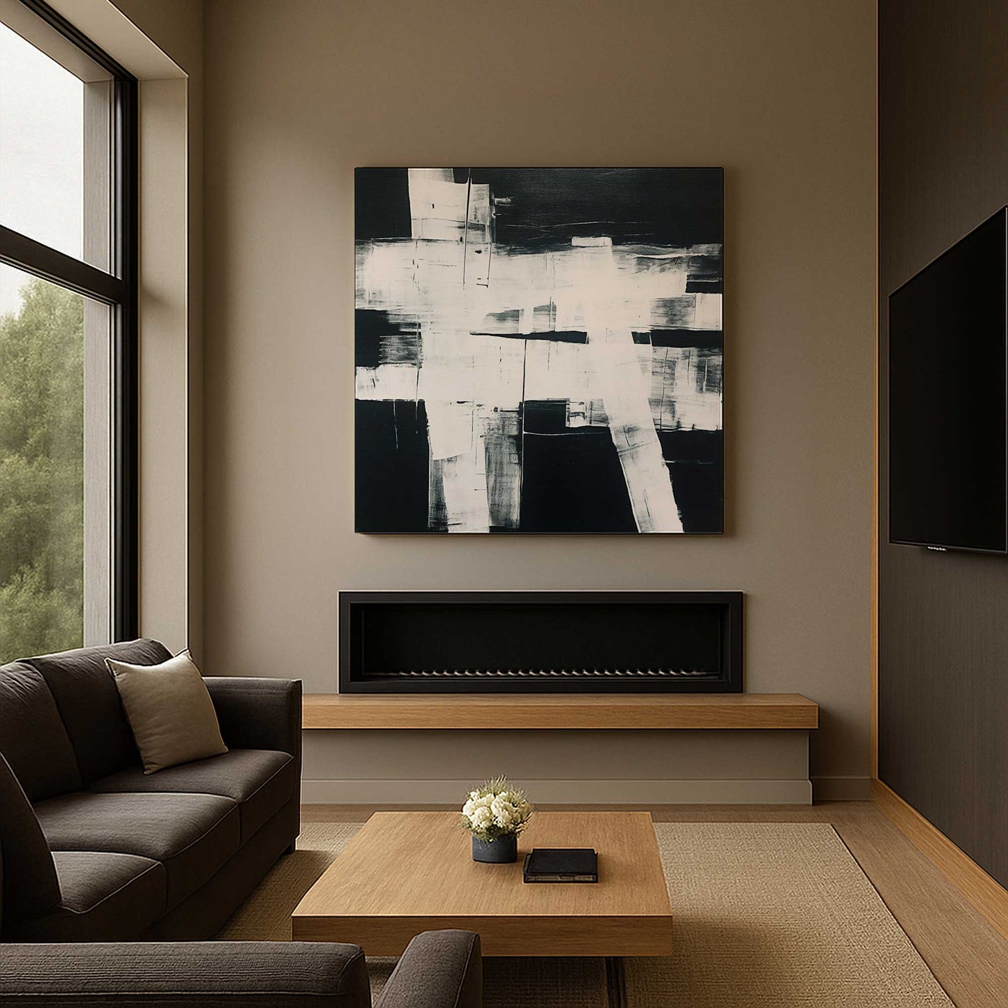 [Color:Stretched Canvas], Picture of art in a room