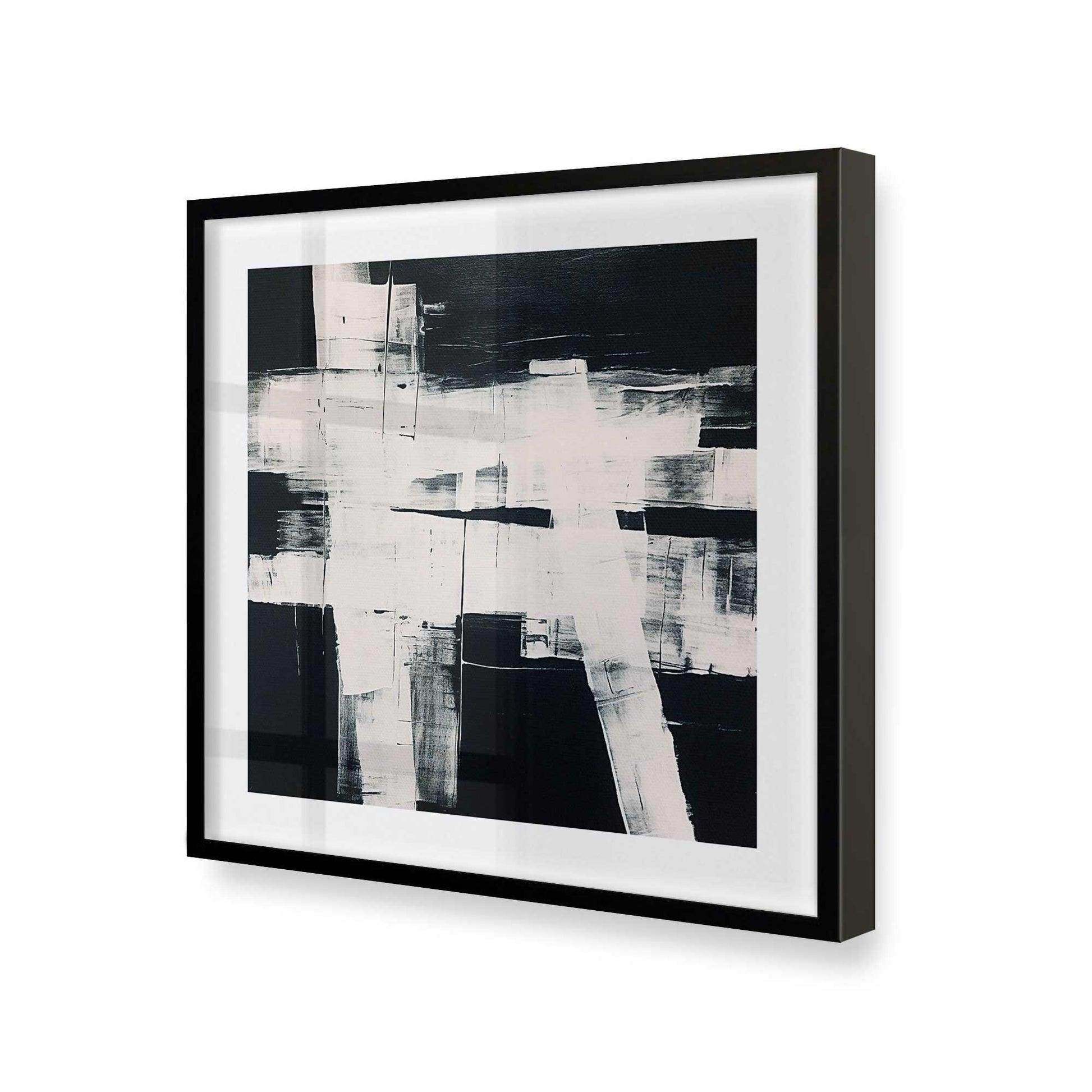 [Color:Satin Black], Picture of art in a Satin Black frame at an angle