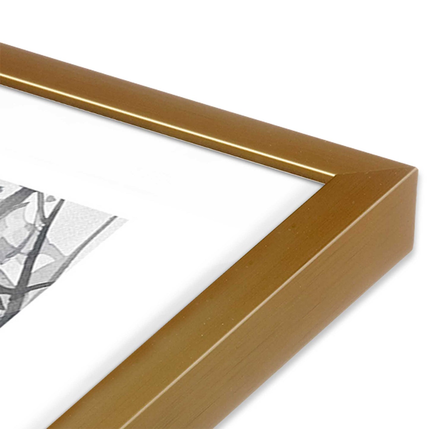 [Color:Polished Gold], Picture of art in a Polished Gold frame at an angle